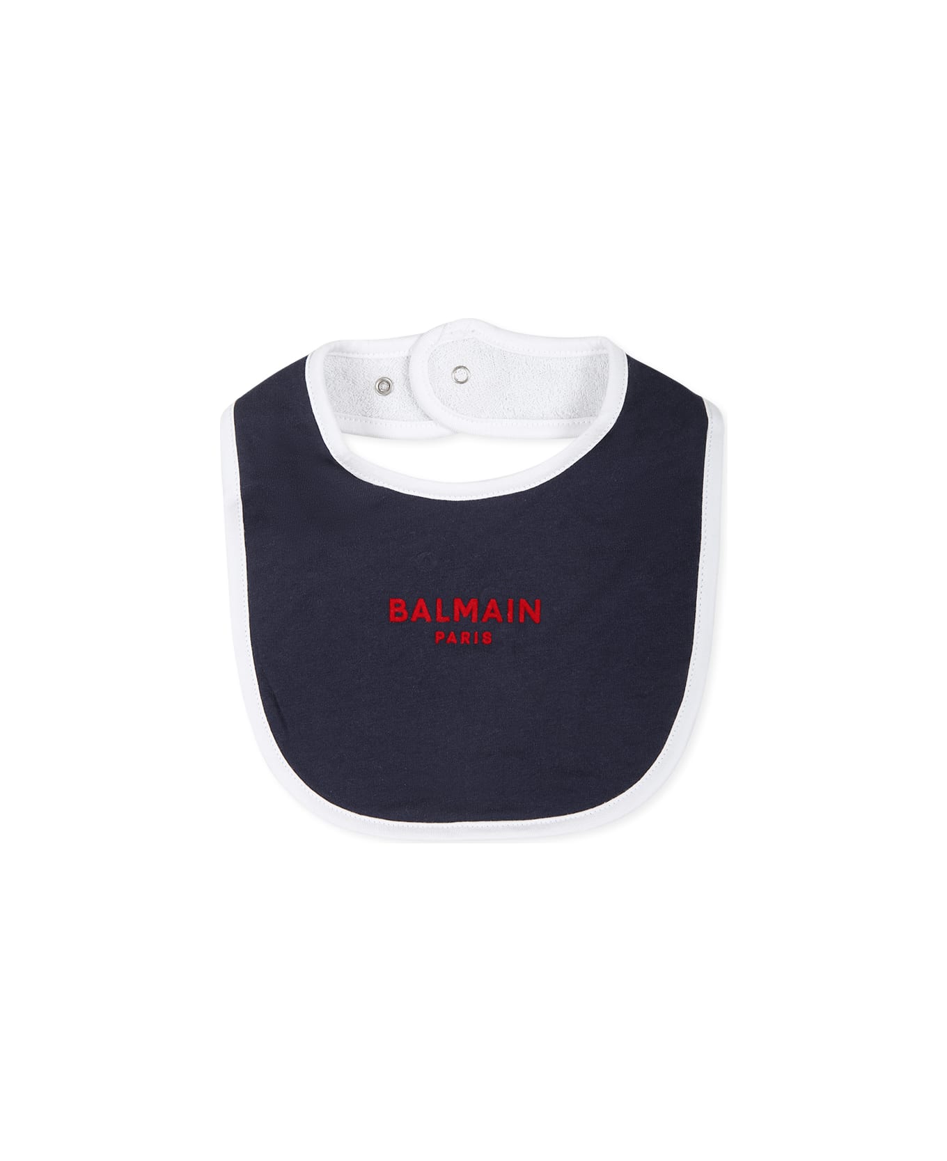 Balmain White Bib Set For Baby Kids With Logo - White