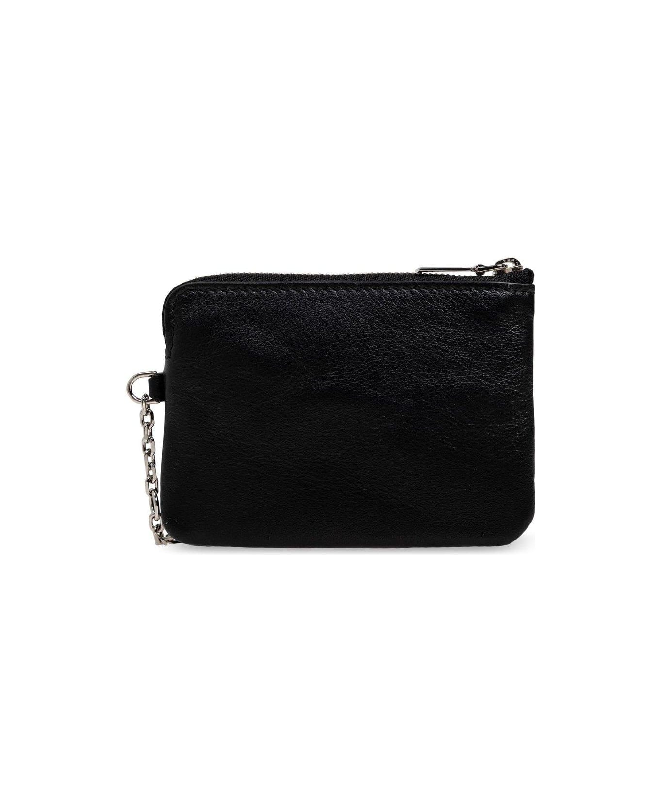 Alexander McQueen Logo Palque Chain-detailed Wallet - NERO