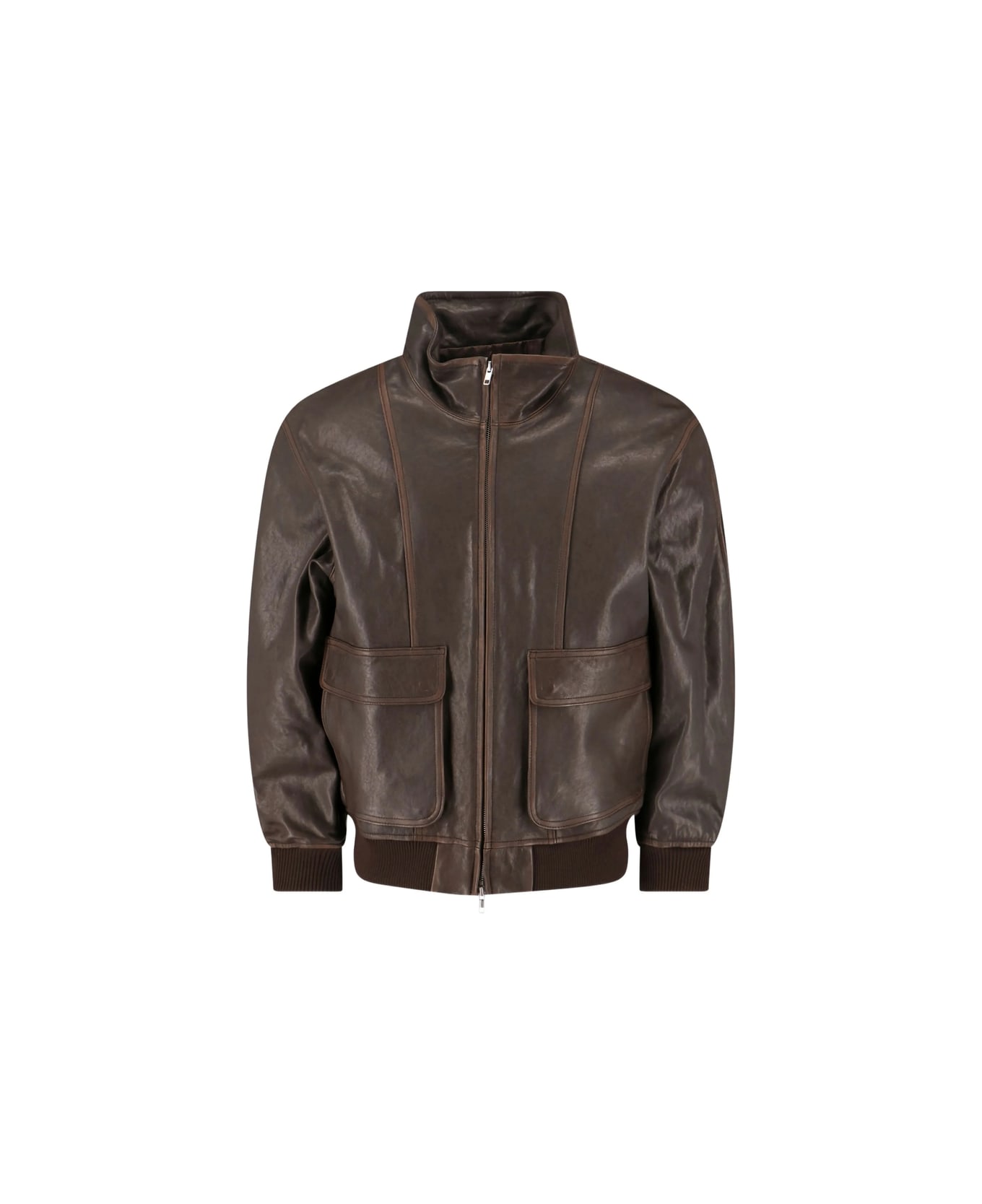 Dunst Leather Outerwear - BROWN