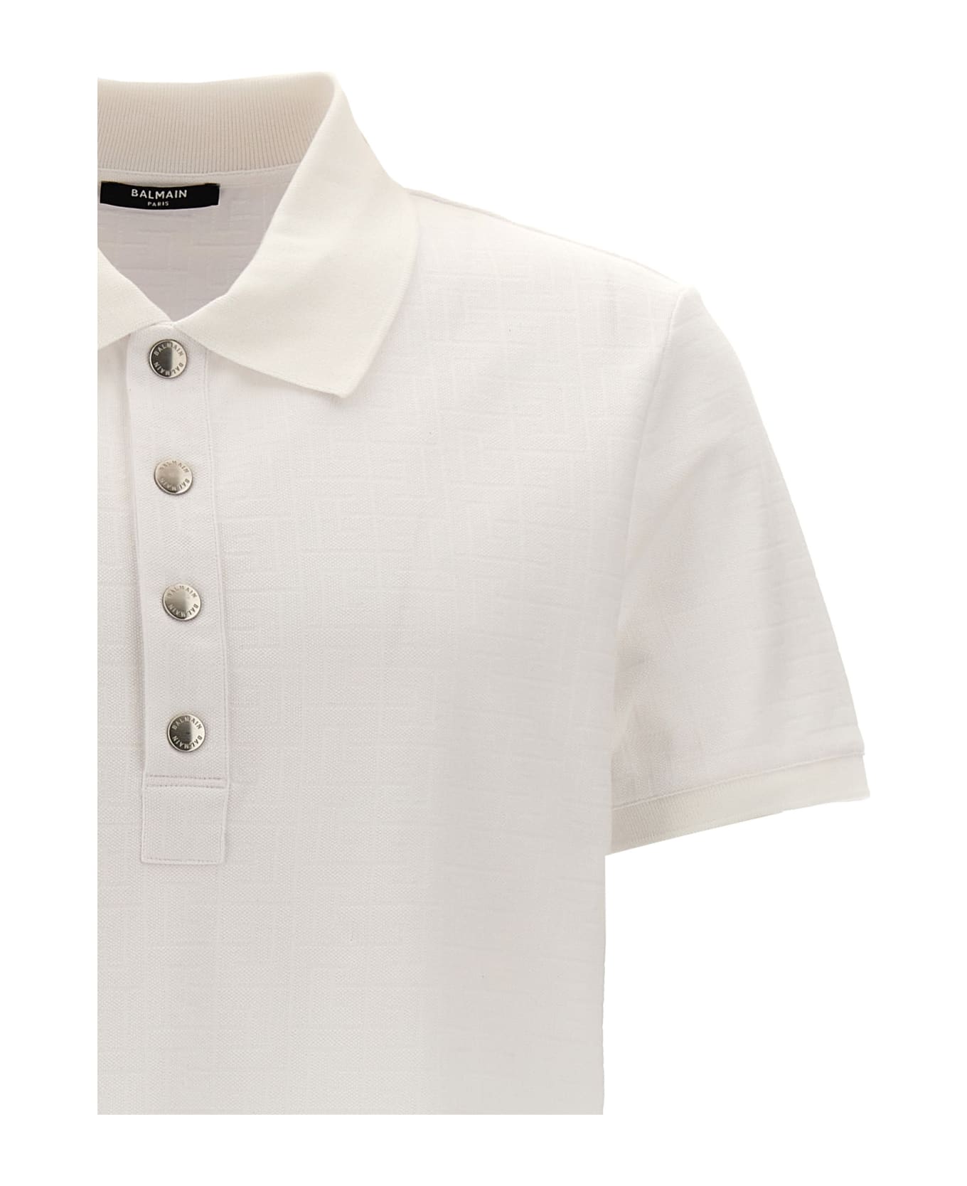 Balmain 
monogram
 Polo Shirt - White