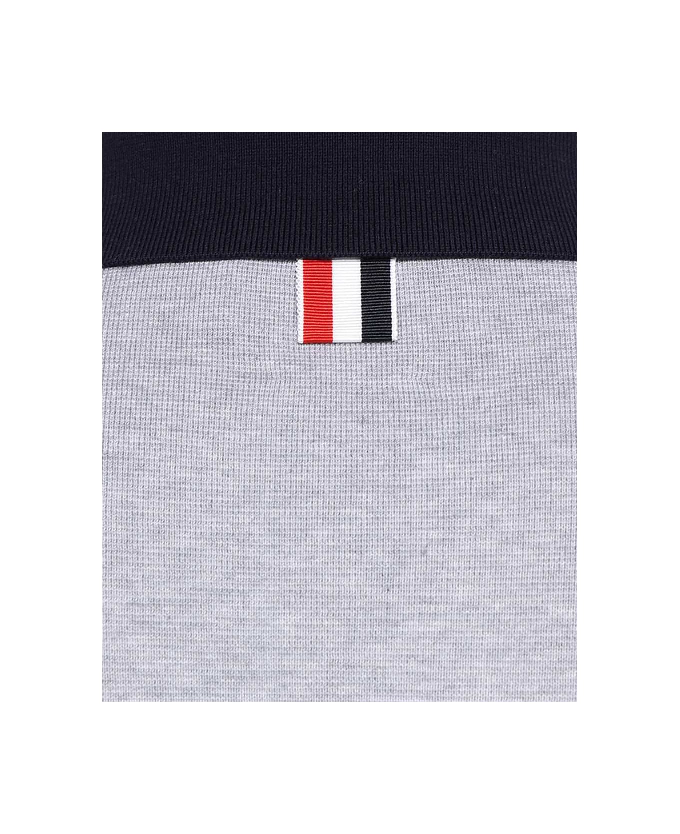 Thom Browne Knitted Cotton Polo Shirt - grey