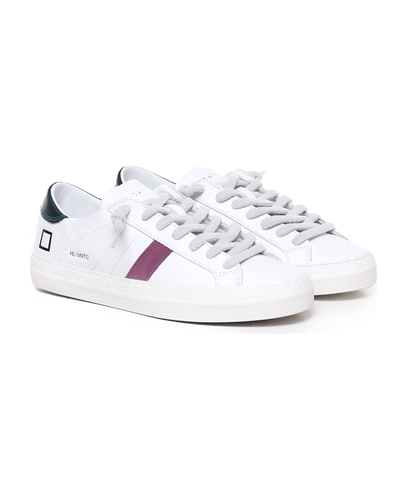 D.A.T.E. Sneakers Hill Low - WHITE-PETROL