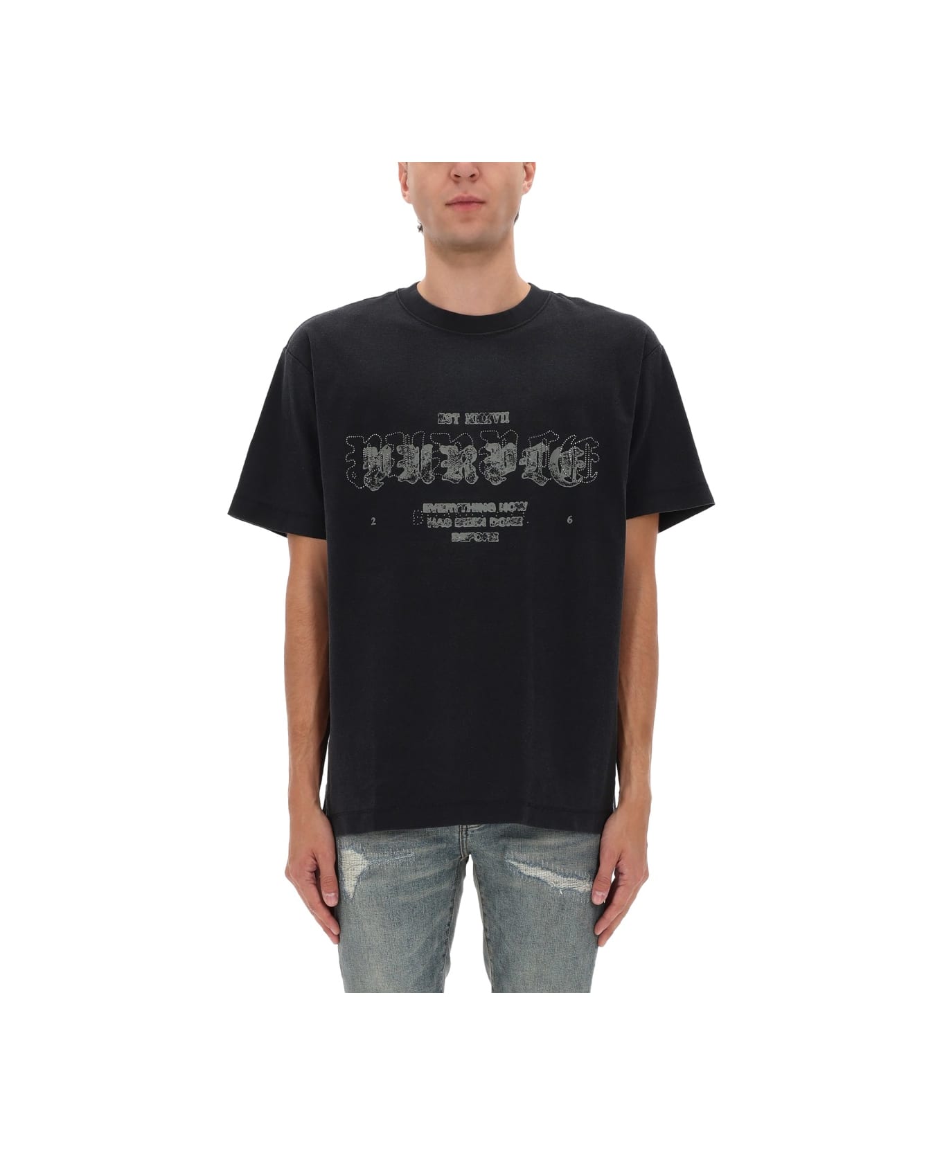 Purple Brand T-shirt With Logo - BLACK