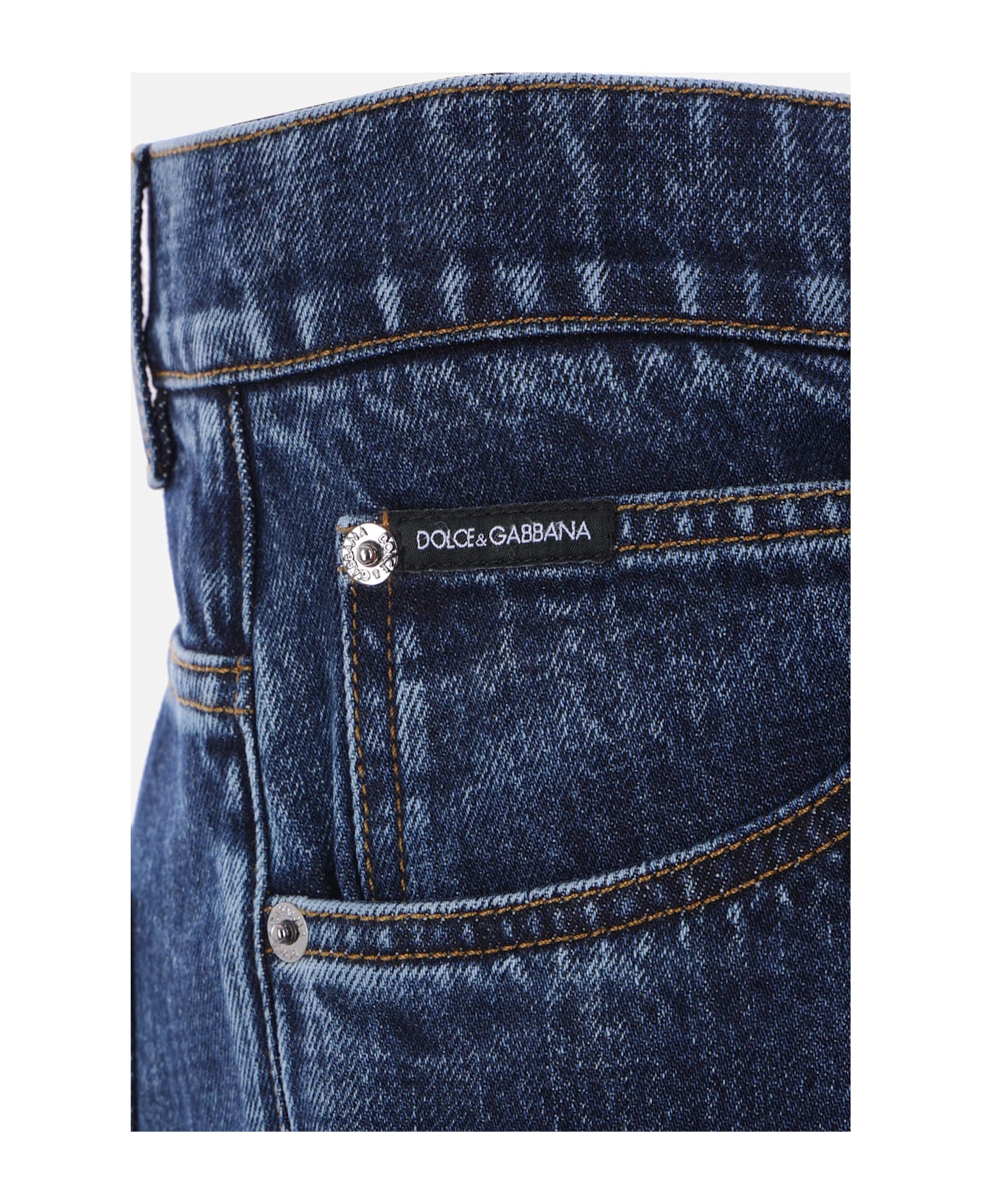 Dolce 
Gabbana Dg Embroidered Denim Oversize Jeans - BLUE