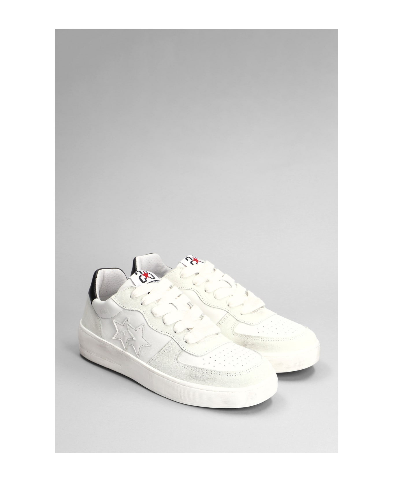 2Star Padel Star Sneakers In White Suede And Leather 2Star - WHITE
