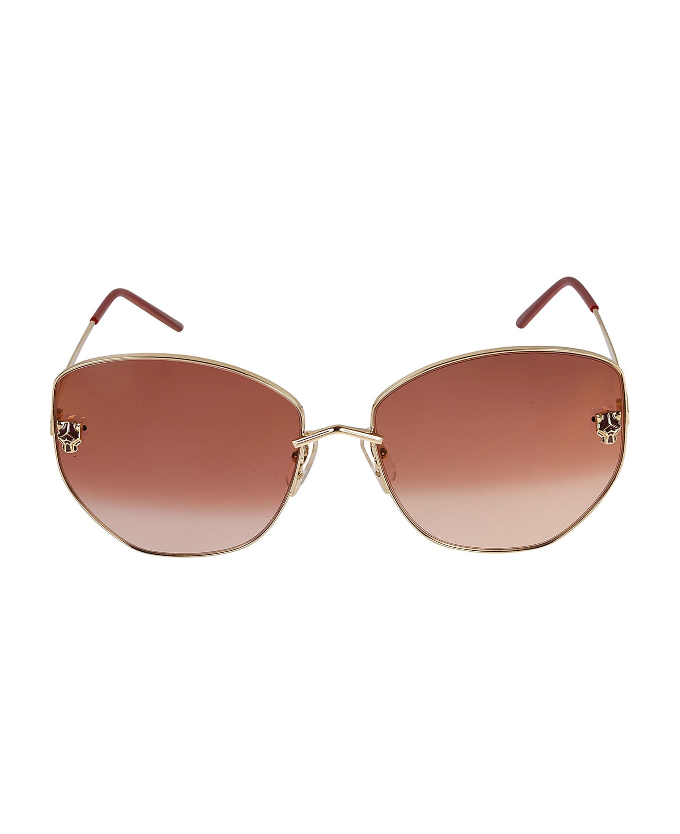 Cartier Eyewear Curve Square Sunglasses - Gold/Red