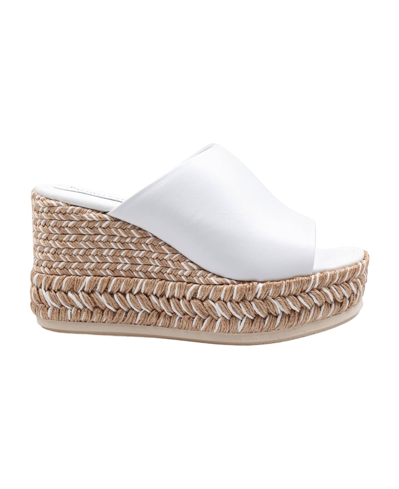 Paloma Barceló Paloma Alide Sandal In Leather With Rope Wedge - White