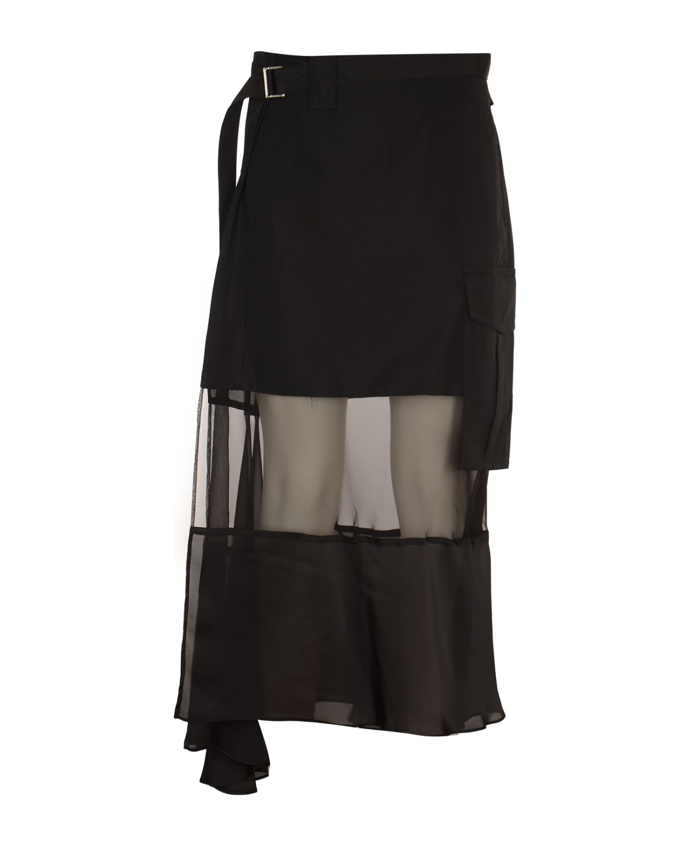 Sacai Semi-see-through Skirt - Black スカート
