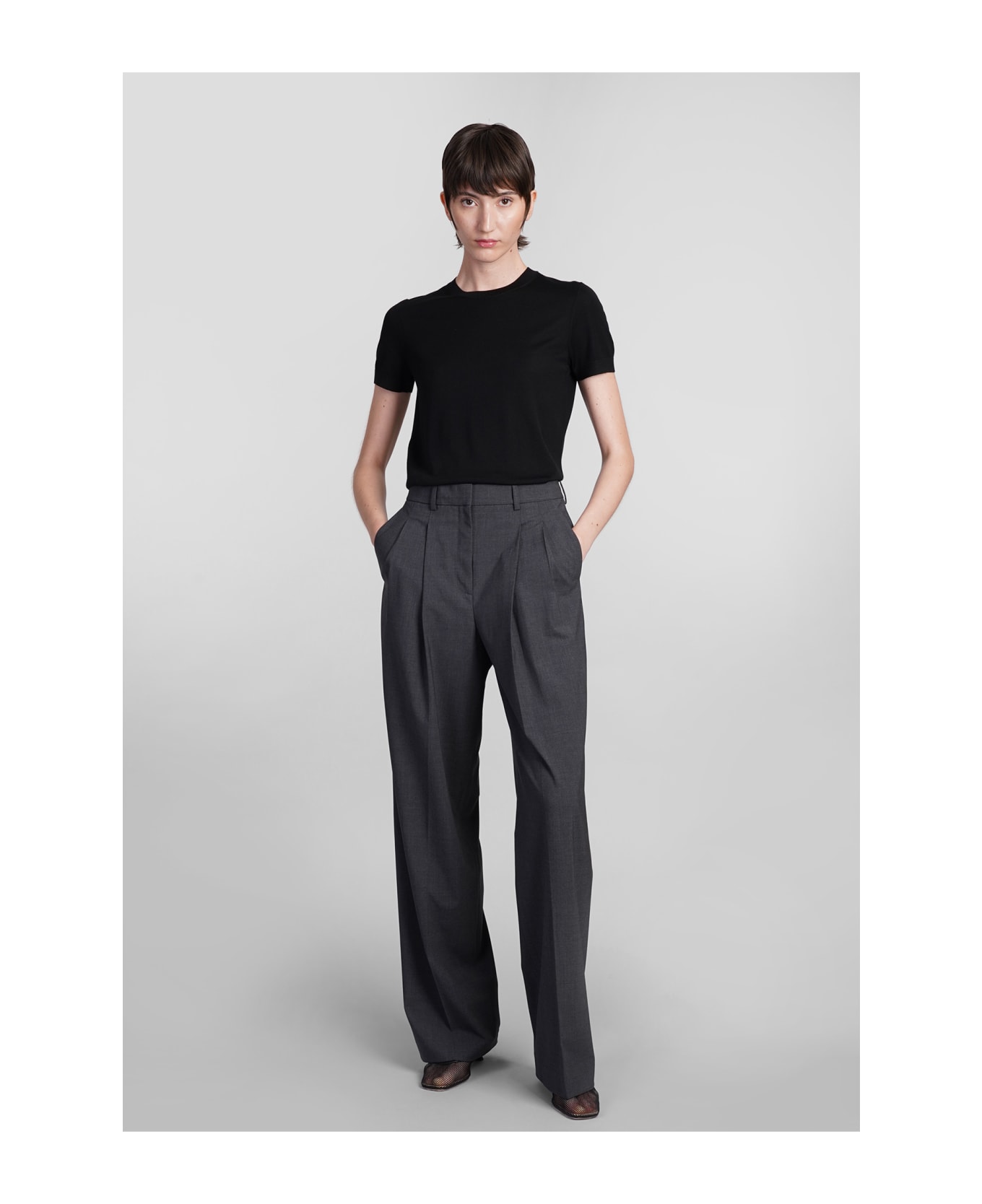 Theory T-shirt In Black Wool - black