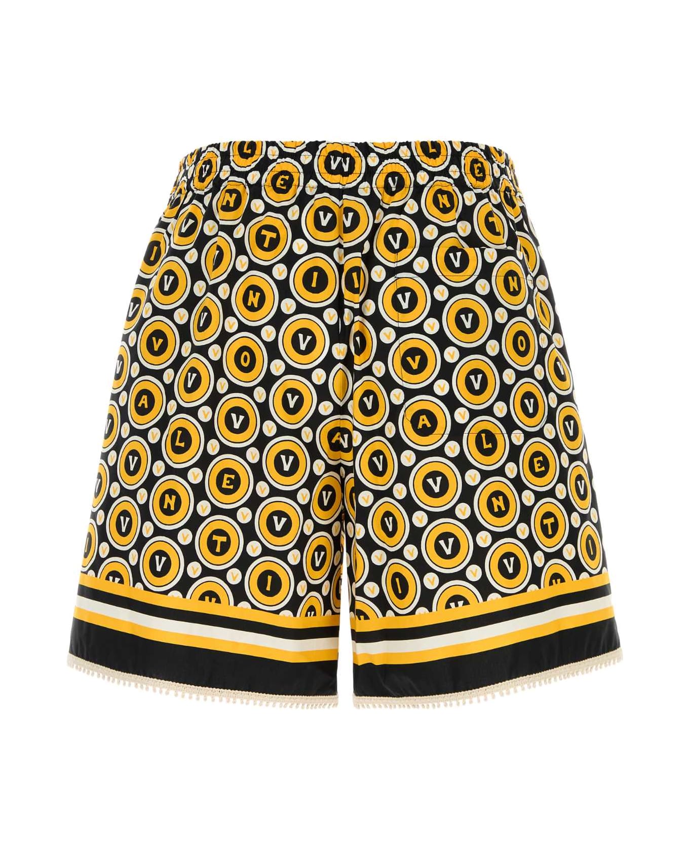 Valentino Garavani Printed Poplin Bermuda Shorts - NEROGIALLOAVORIO