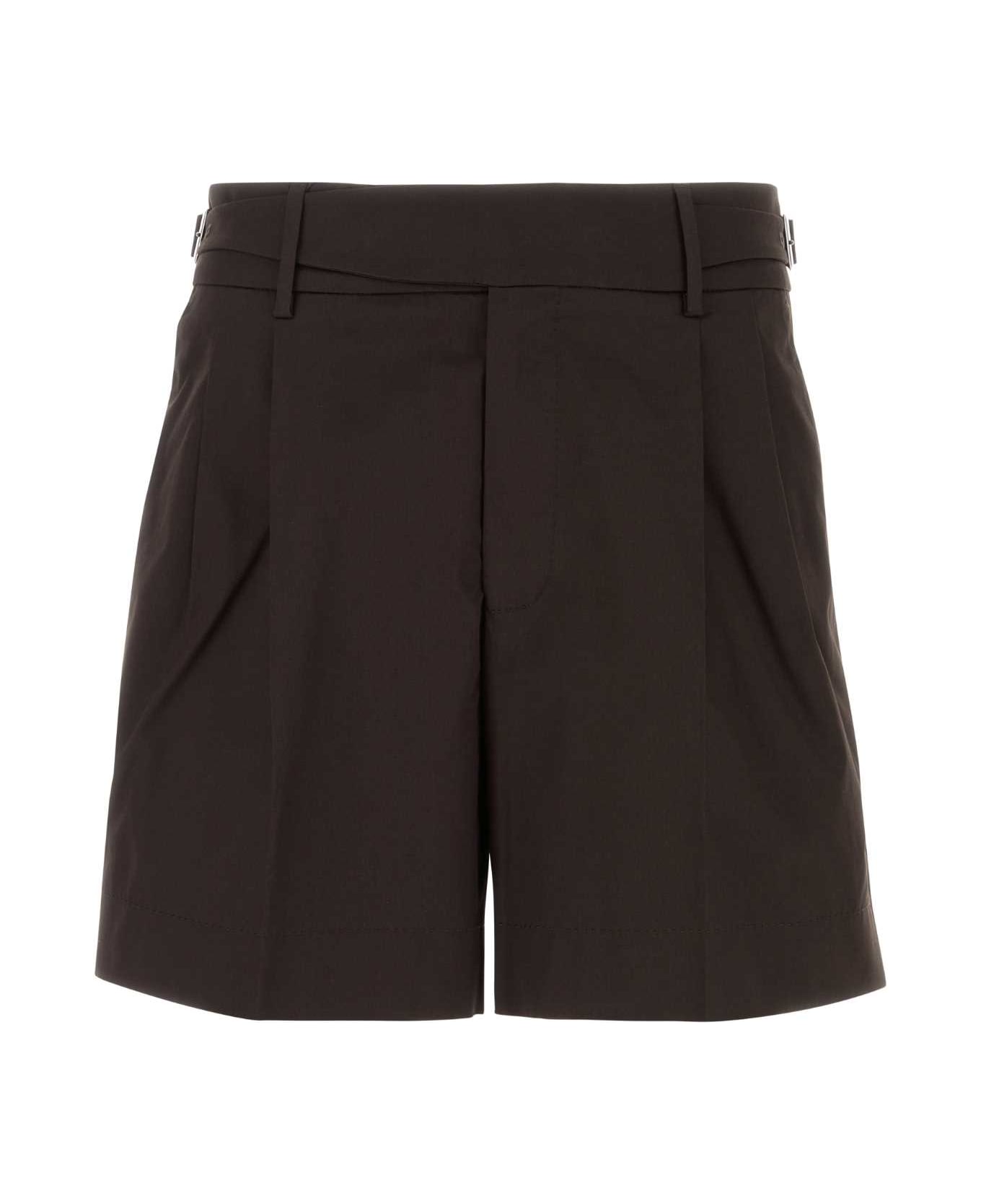 Dolce & Gabbana Dark Brown Stretch Gabardine Bermuda Shorts - MARRONESCURO