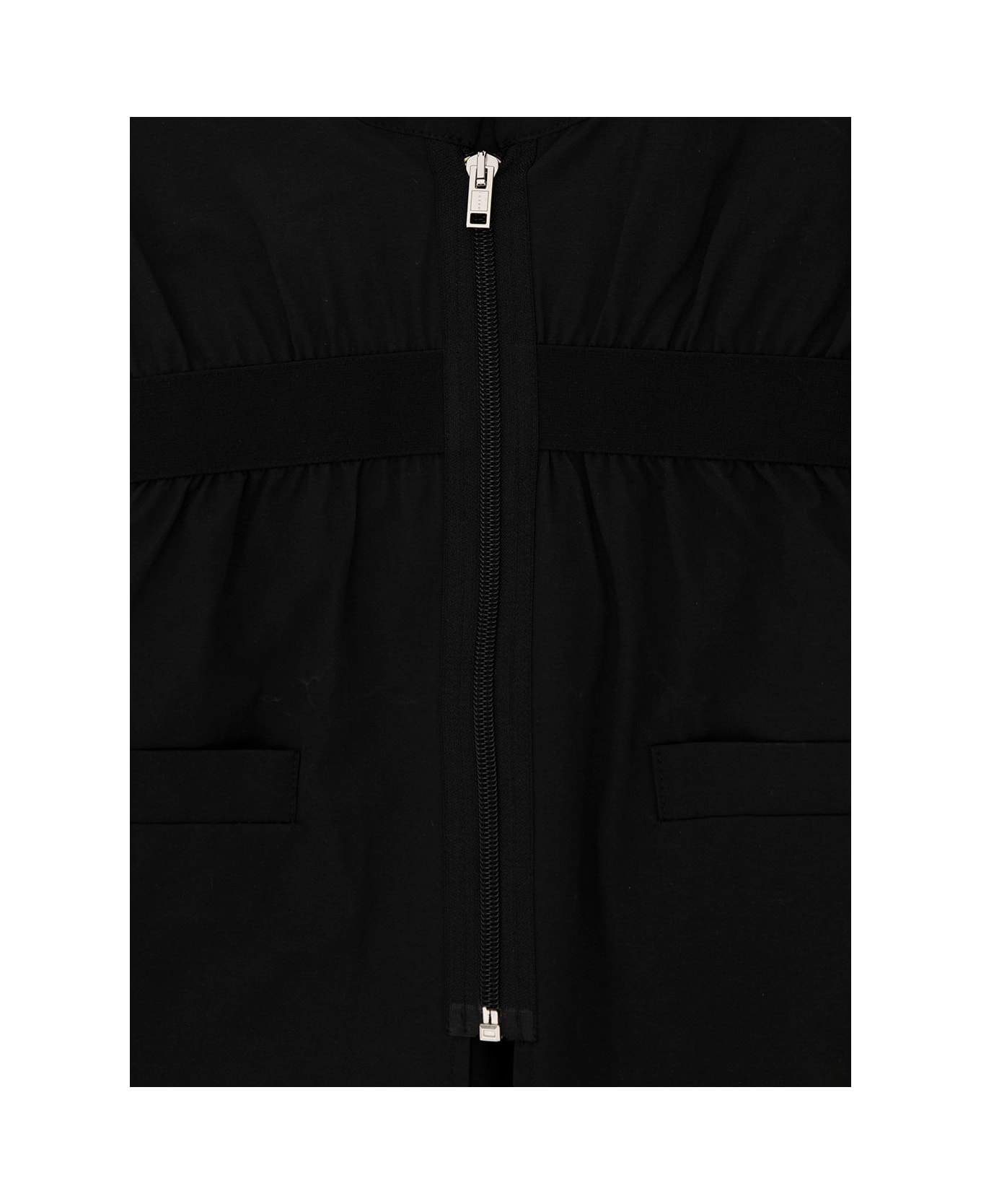 Marni Black Jacket With Contrasting Logo At The Back In Cotton Blend Girl - Black コート＆ジャケット