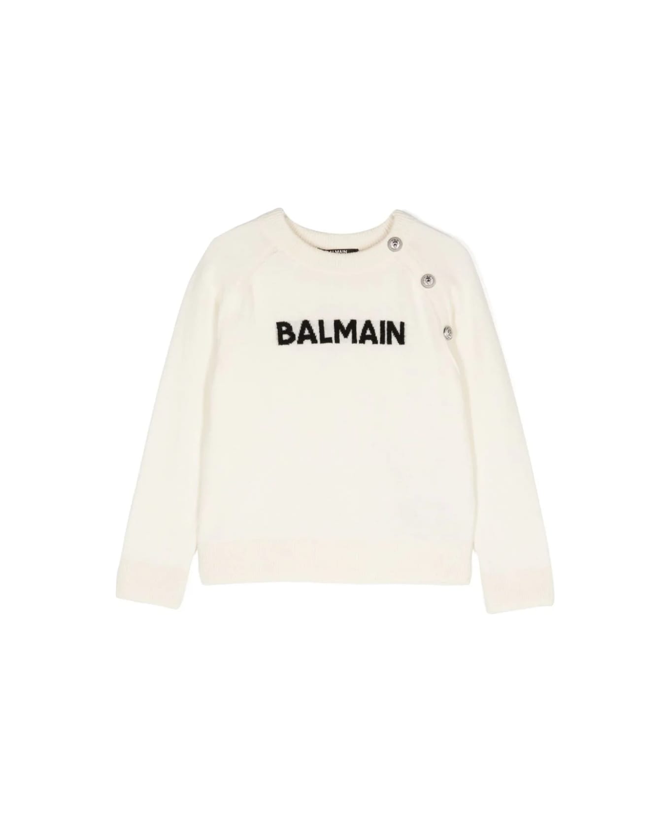 Balmain Pull Con Logo - Cream