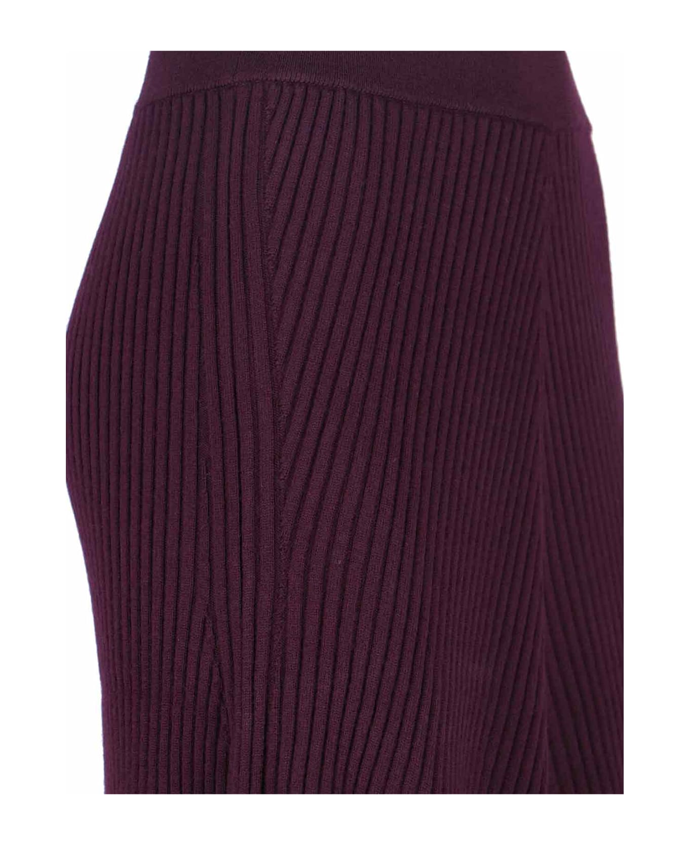 Victoria Beckham Merino Wool Midi Skirt - Red