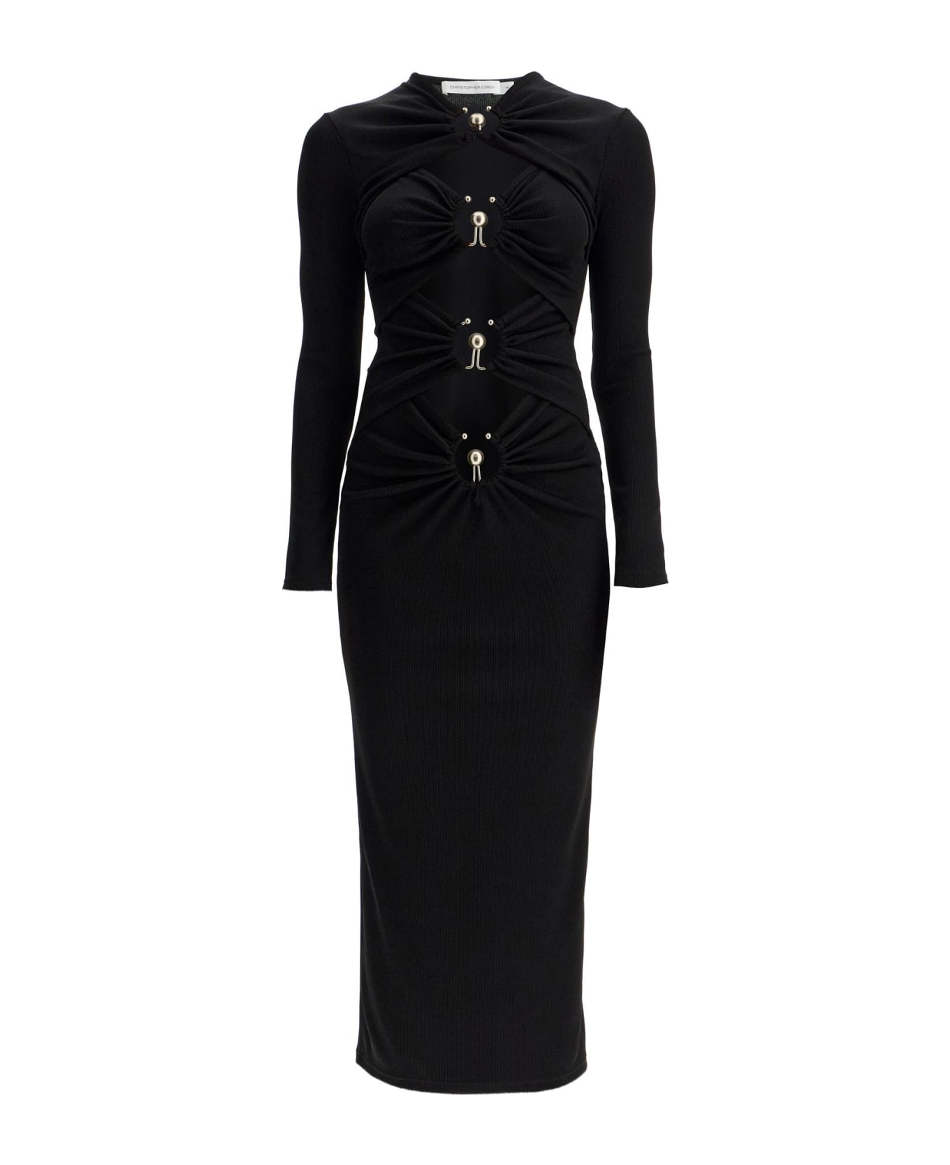 Christopher Esber 'cut Out Dress With Metallic Rings' - Black