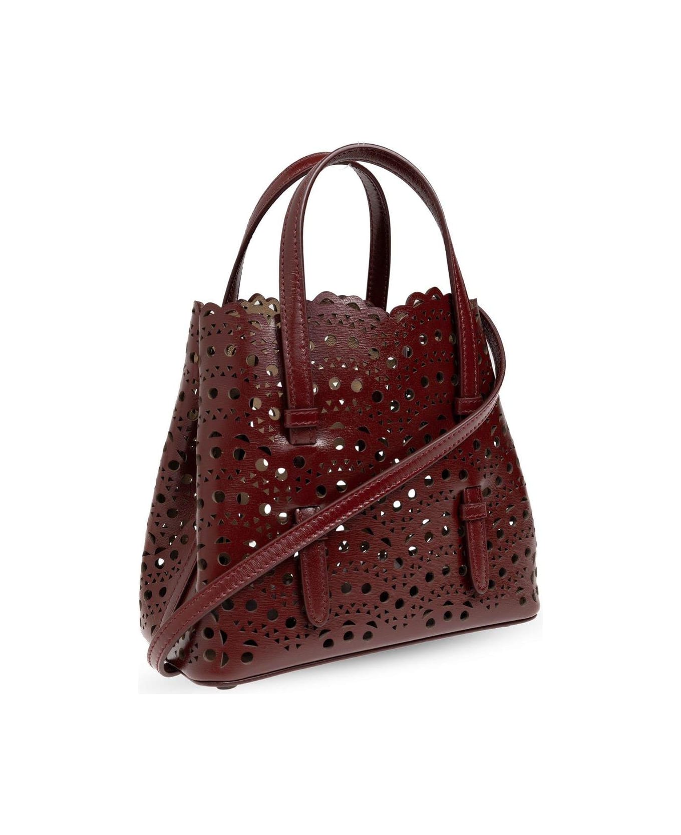 Alaia Mina 20 Small Tote Bag - Rouge Grenat