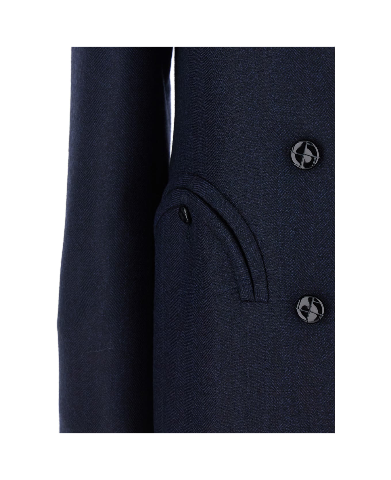Blazé Milano 
maine
 Blue Double-breasted Jacket With V Neck And Peak Revers In Wool Woman - Blu