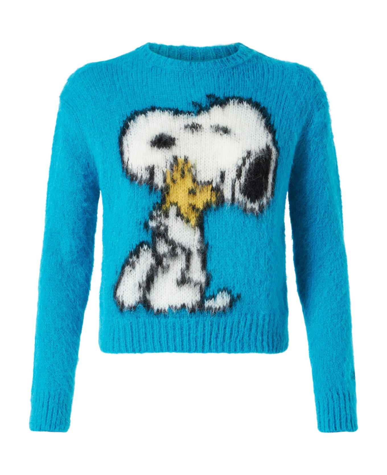 MC2 Saint Barth Woman Brushed Sweater With Snoopy Print | Snoopy - Peanuts Special Edition - BLUE