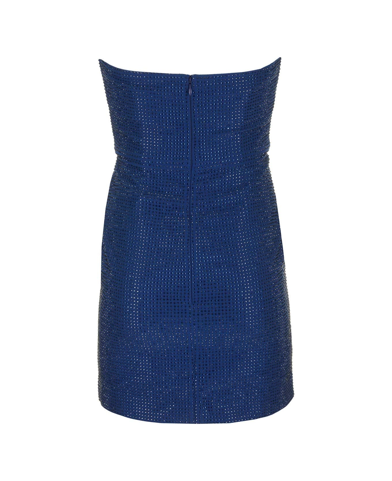 Roland Mouret "diamante" Strapless Mini Dress - Blue