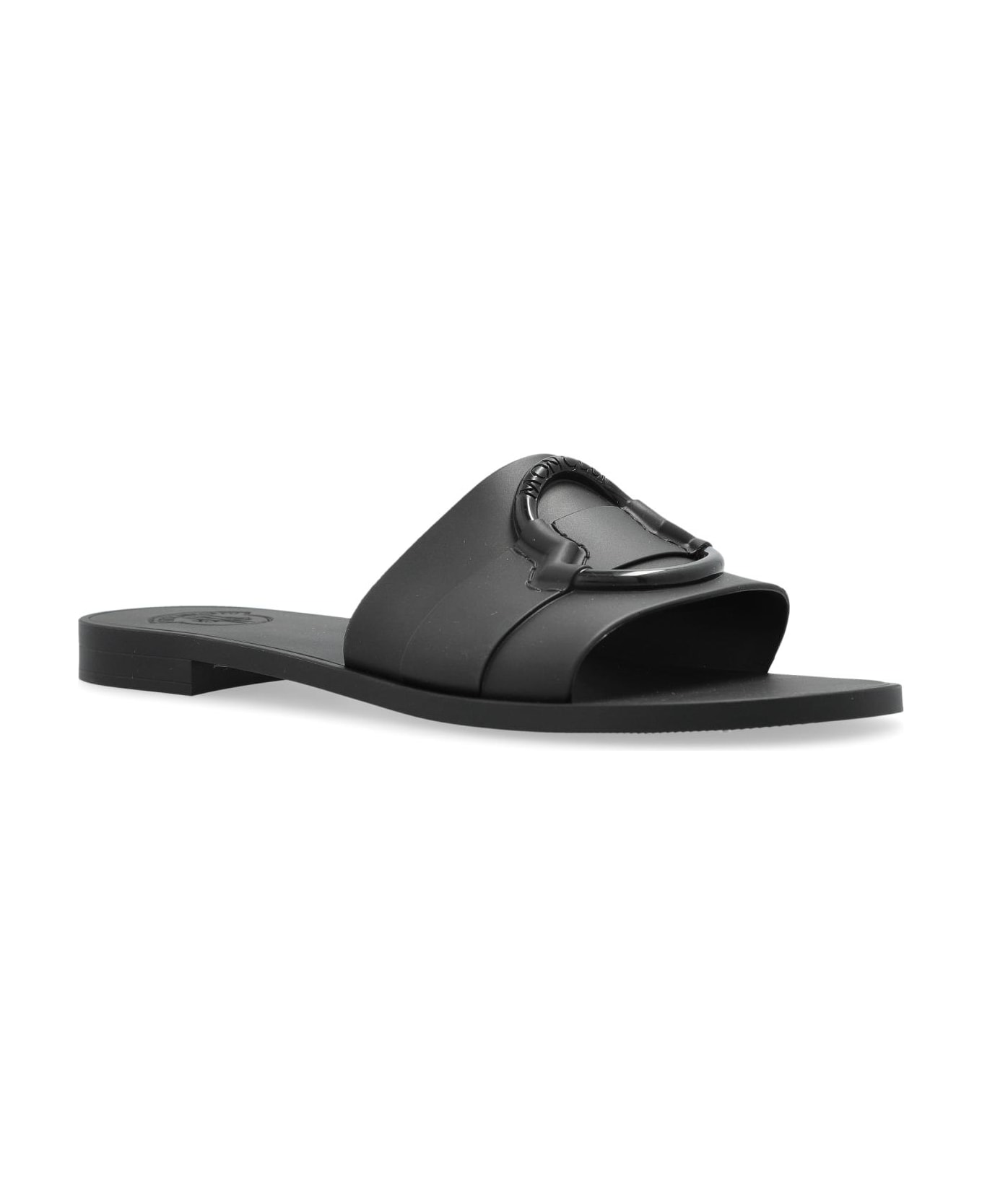 Moncler Slides With Logo - Black