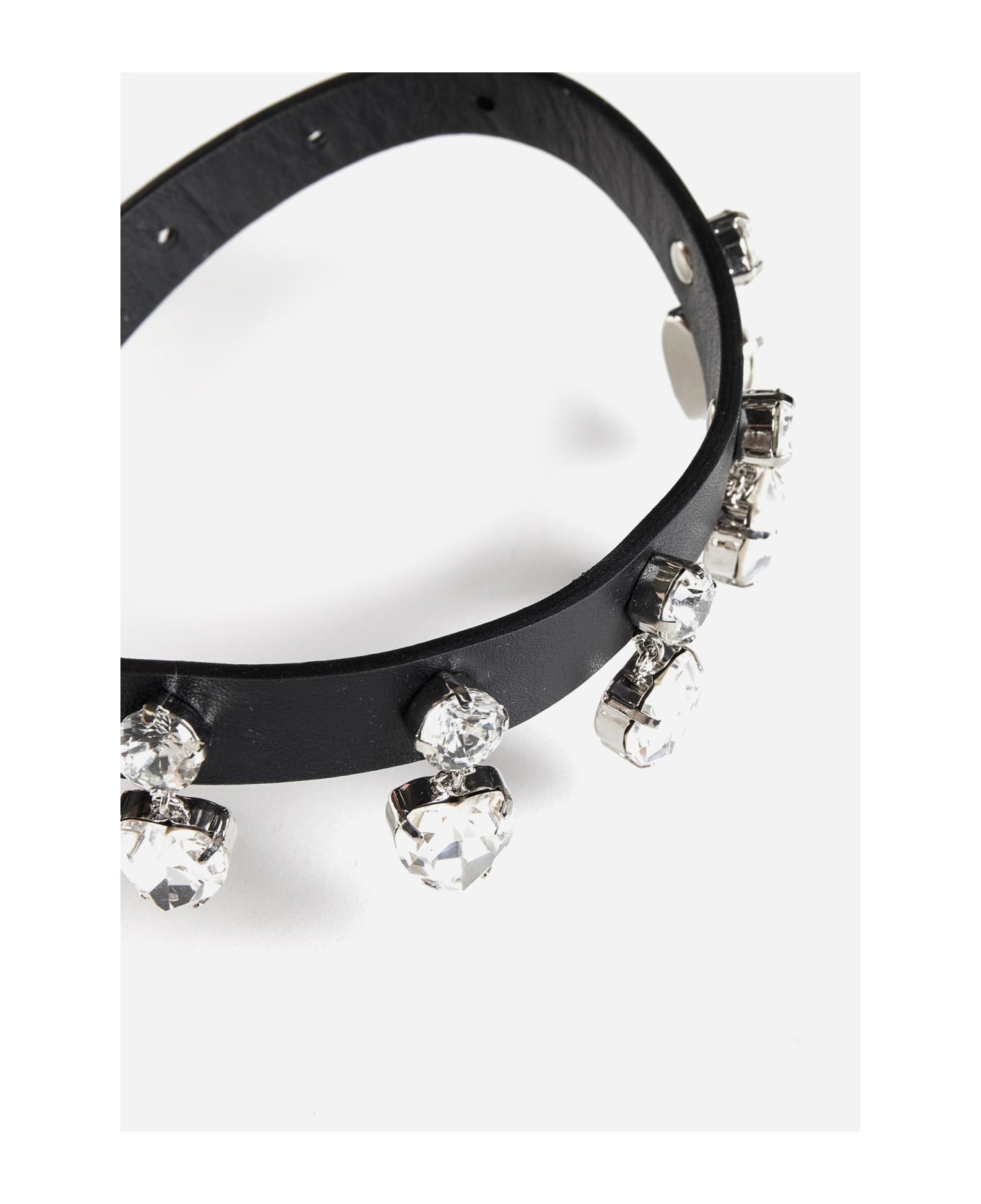 Alessandra Rich Heart Pendants Leather Choker | italist