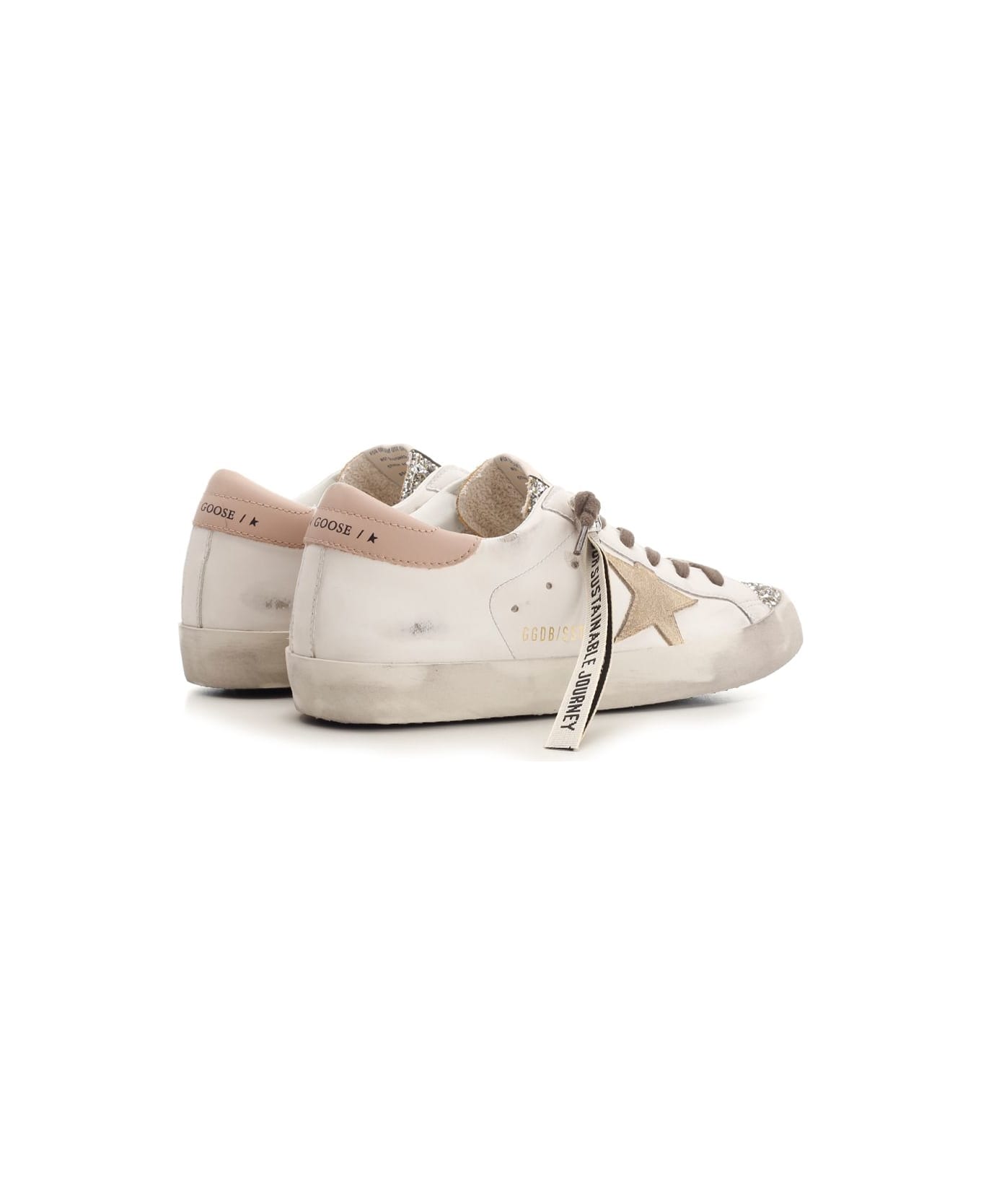 国内発☆送関込【Golden Goose】 SuperStar Beige スニーカー Golden Goose White And Beige 'super Star' Sneakers | italist