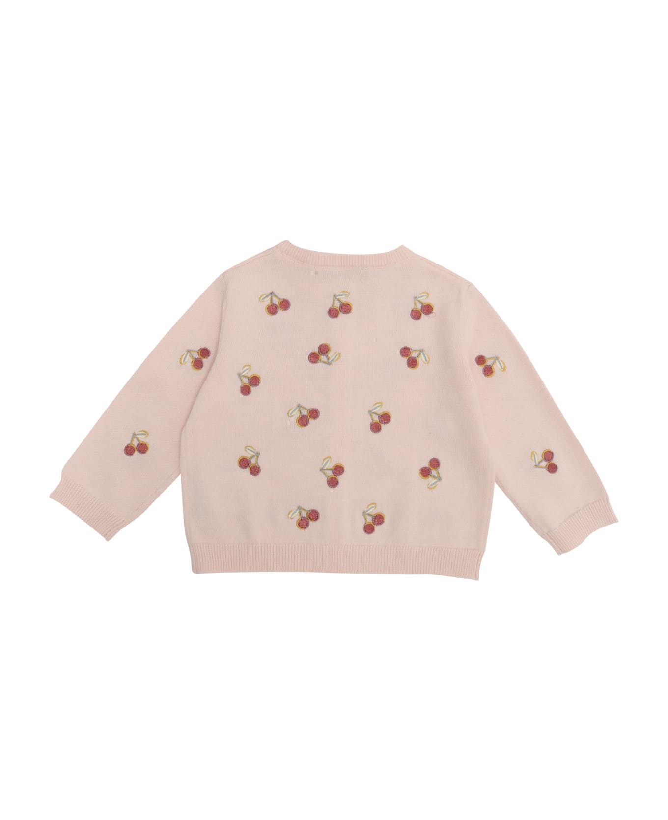 Bonpoint Girl's Cardigan With Cherries - PINK