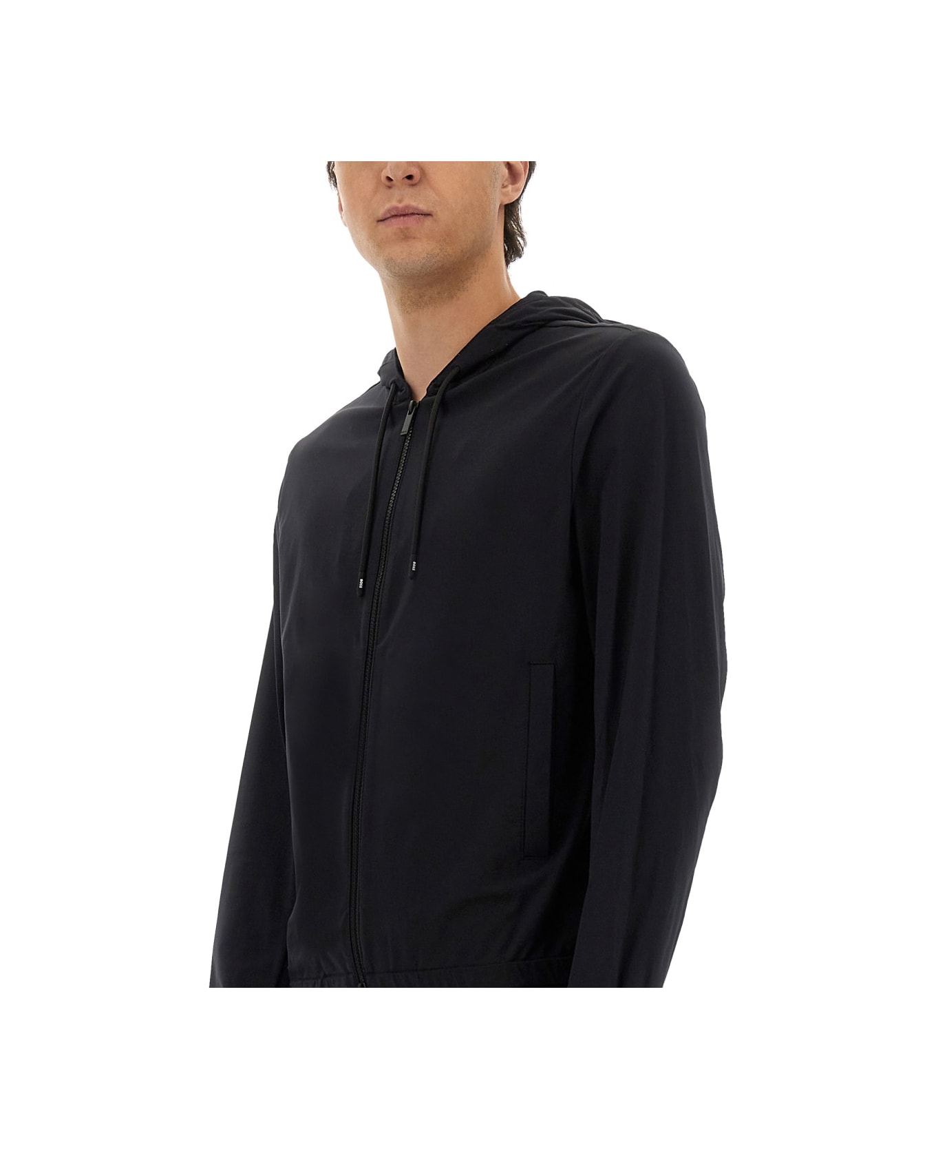Hugo Boss Hooded Jacket - BLACK