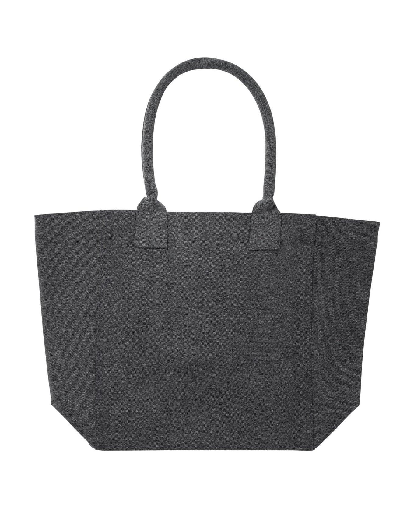 Isabel Marant Logo Flocked Open-top Tote Bag - BLACK