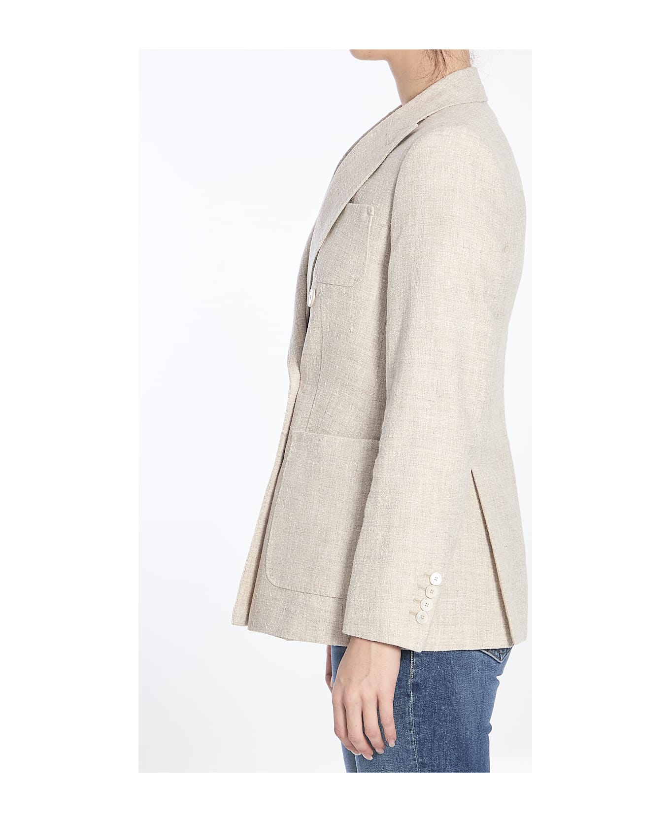 Max Mara Double-breasted Jacket - BEIGE