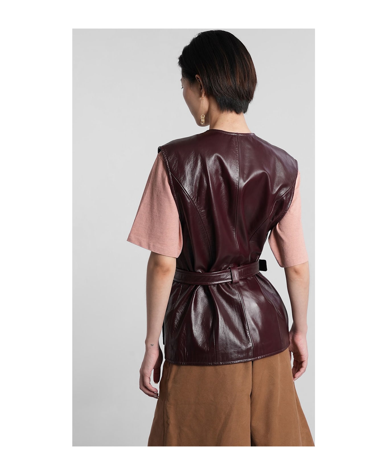 Chloé Vest In Brown Leather - brown