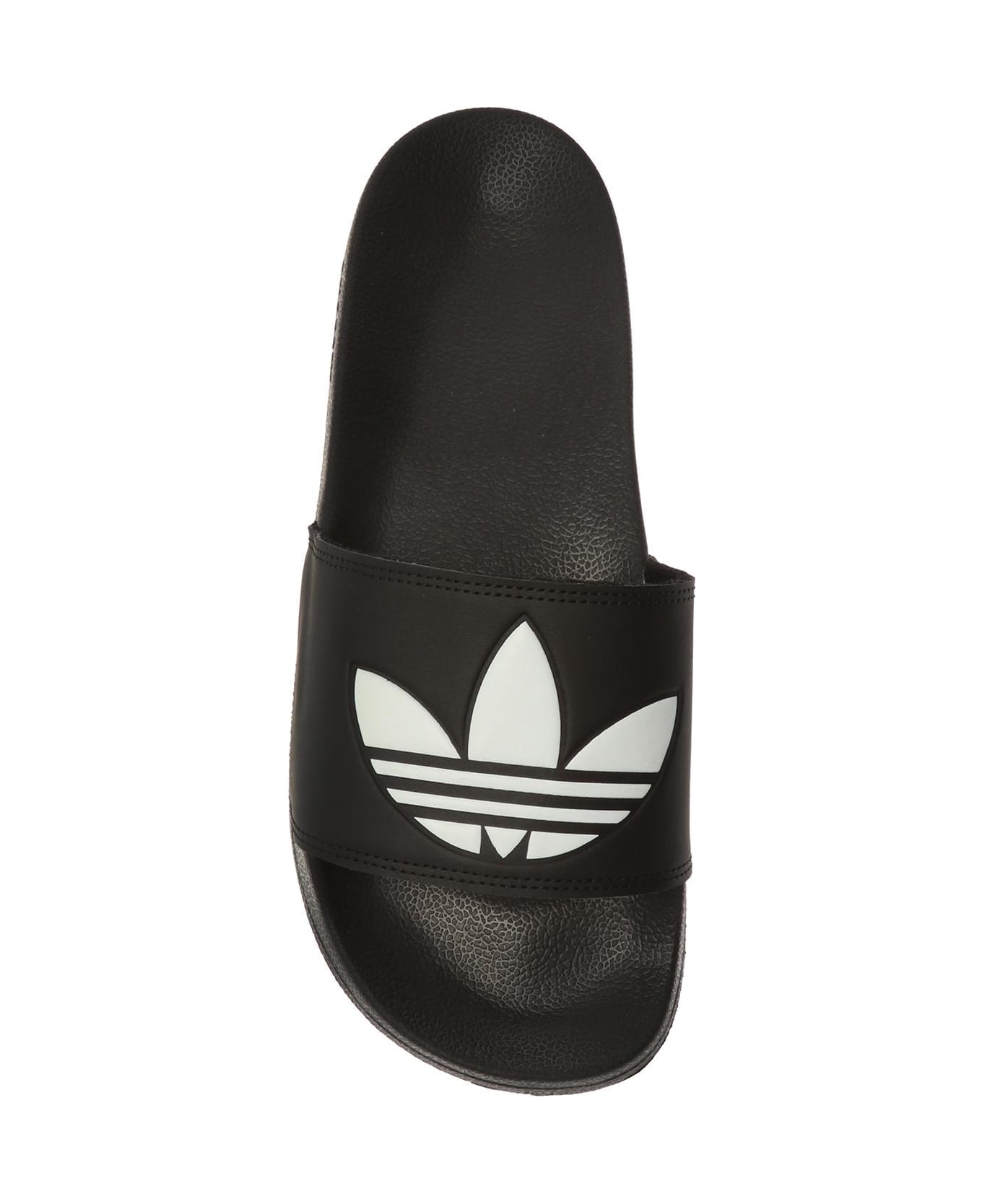 Adidas 'adilette Lite' Slides - White/Black フラットシューズ