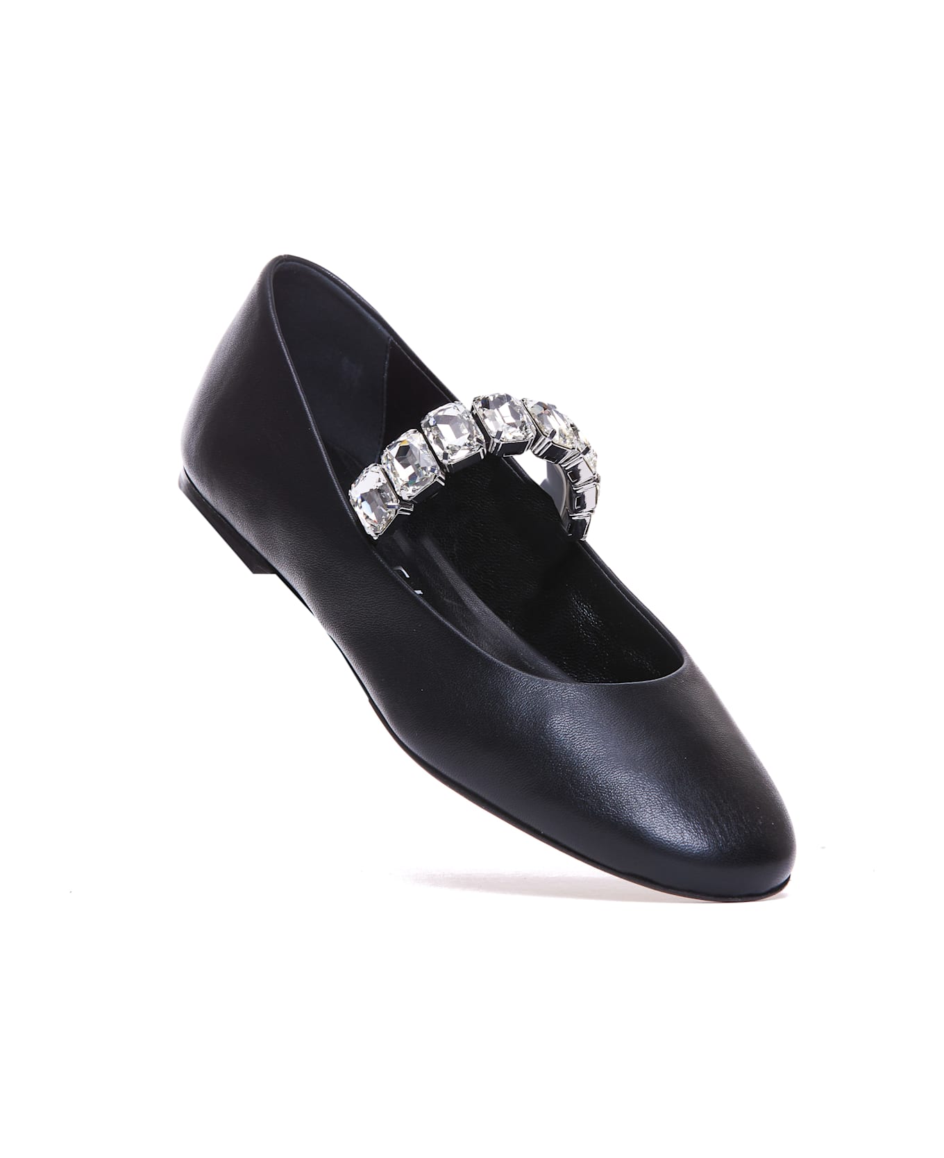 Casadei Crystal Ballet Flat - Black