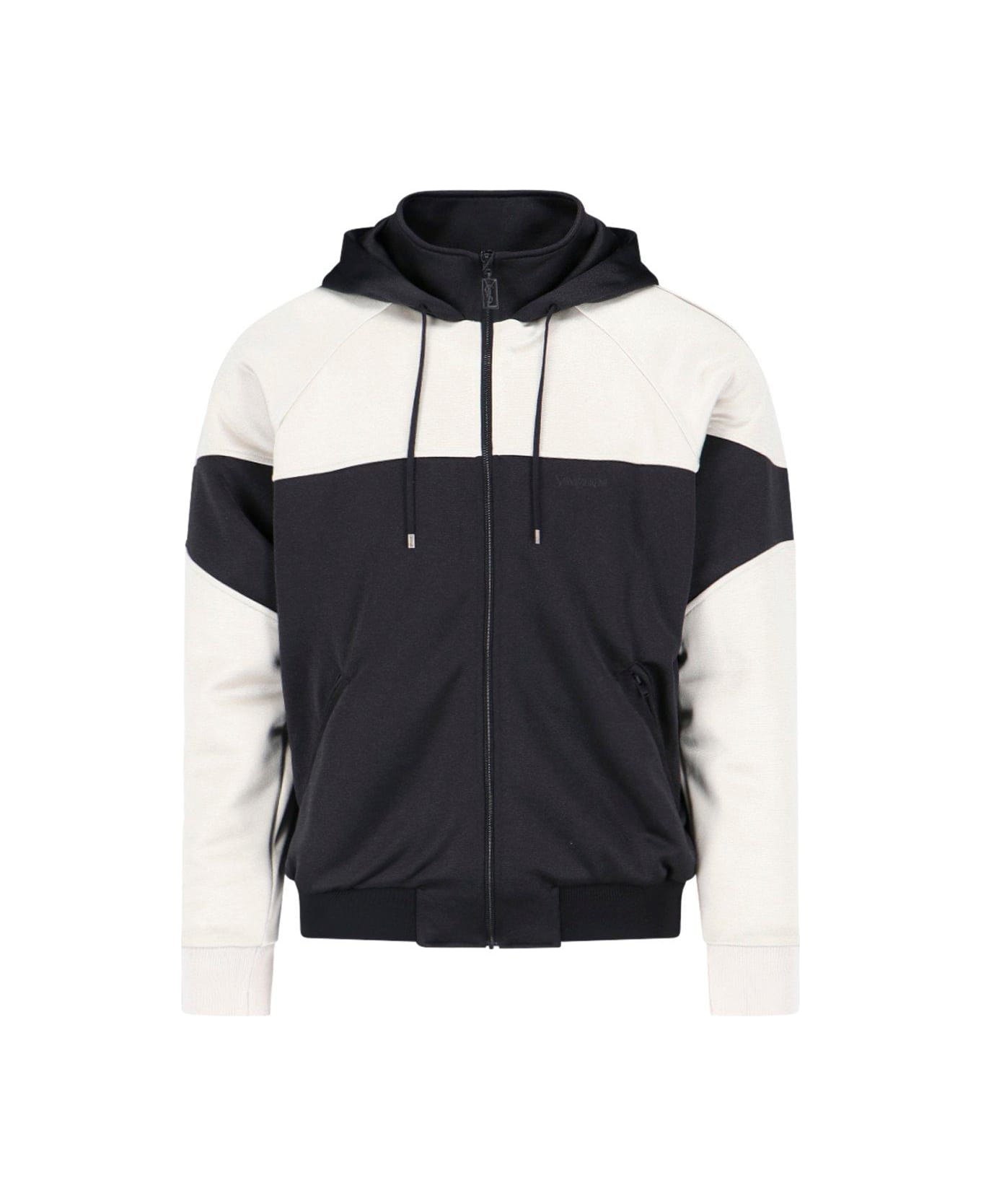 Saint Laurent Panelled Hooded Jacket - Black ジャケット