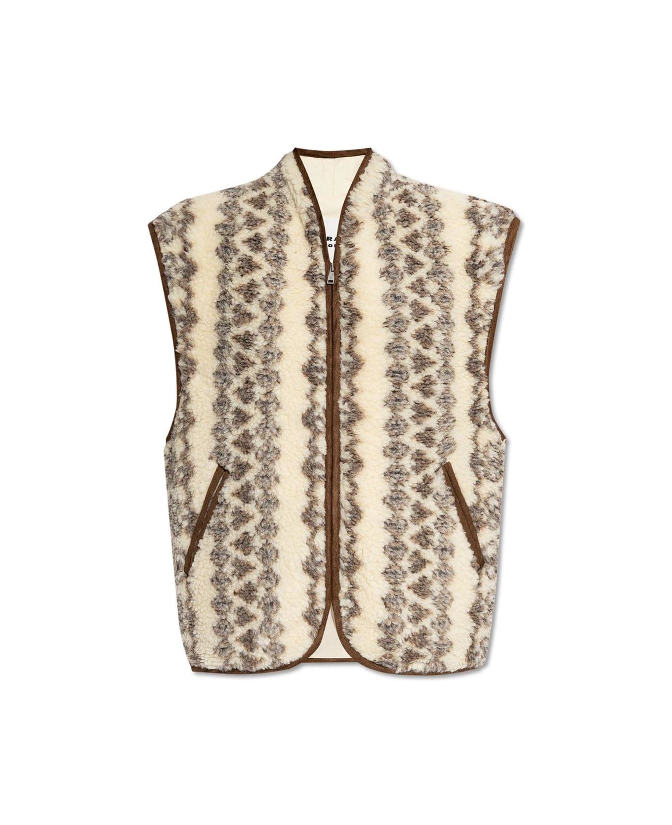 Marant Étoile Patterned Intarsia-knit Vest - Beige