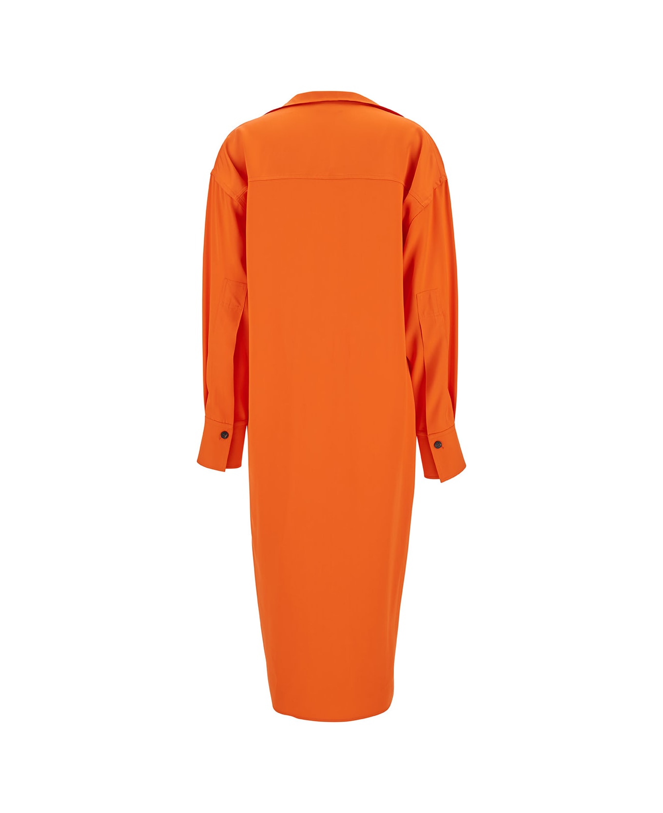 Ferragamo Orange Single-breasted Coat With A Single Button In Stretch Viscose Blend Woman - Orange コート