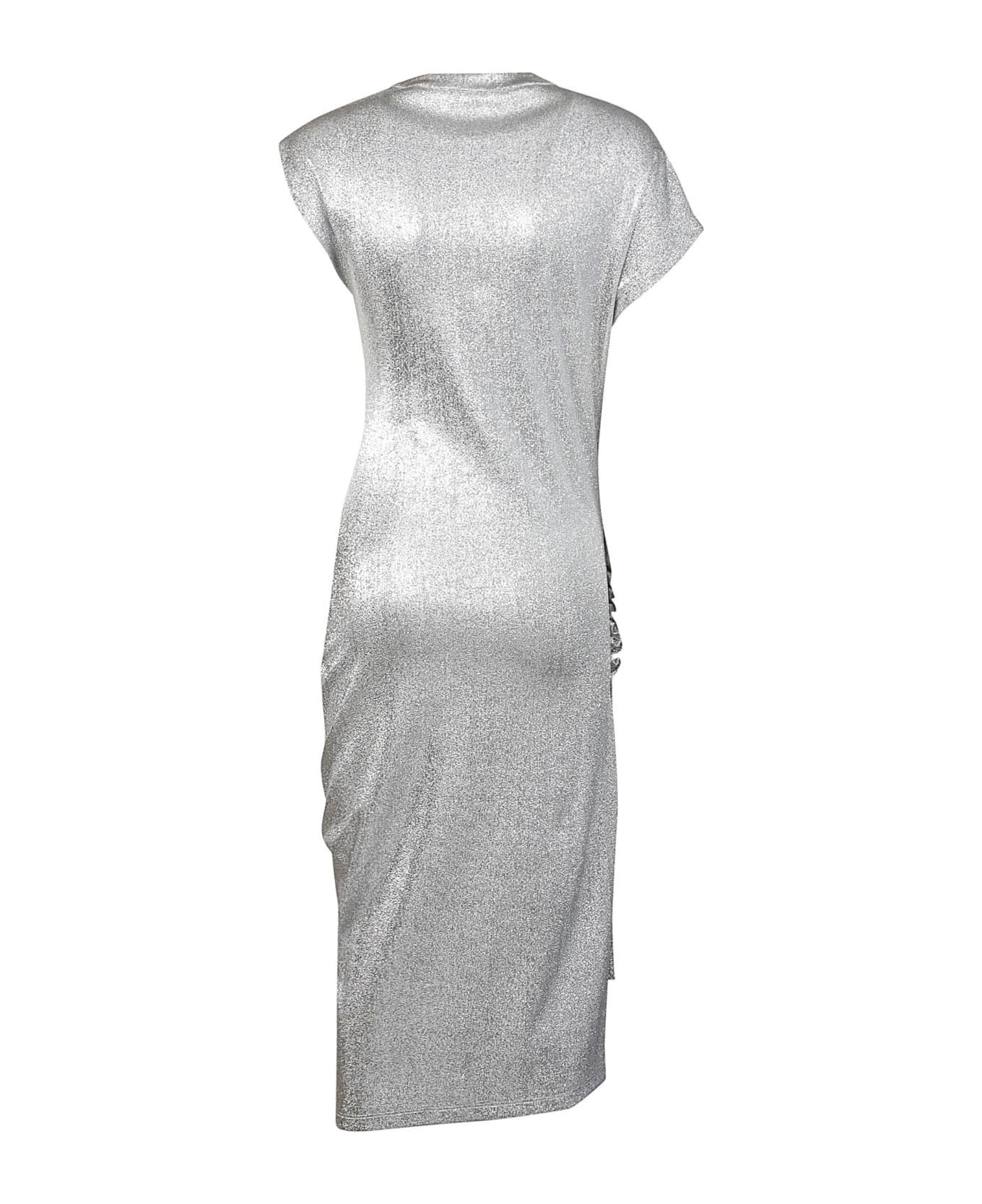 Paco Rabanne Short Sleeve Midi Dress - Silver