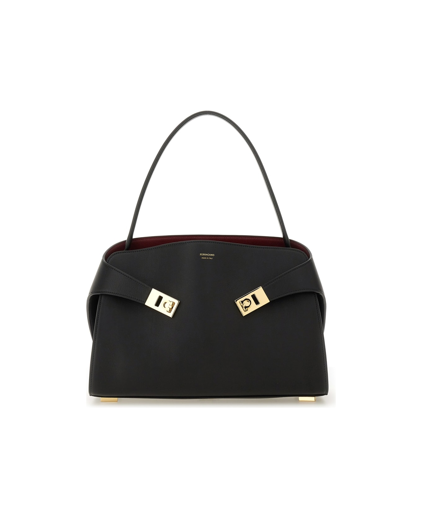 Ferragamo "hug Soft" Shoulder Bag - BLACK