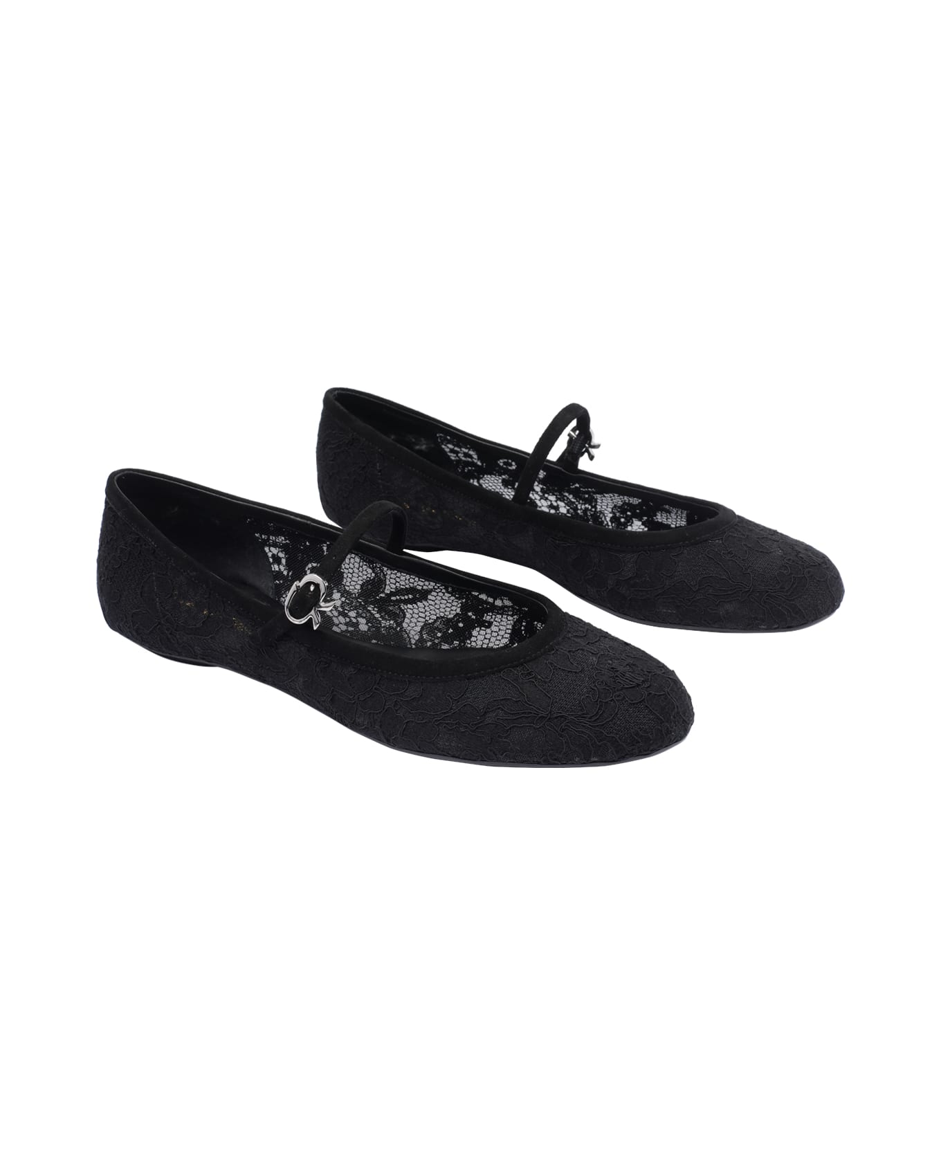 Gianvito Rossi Carla Lace Ballets - Black