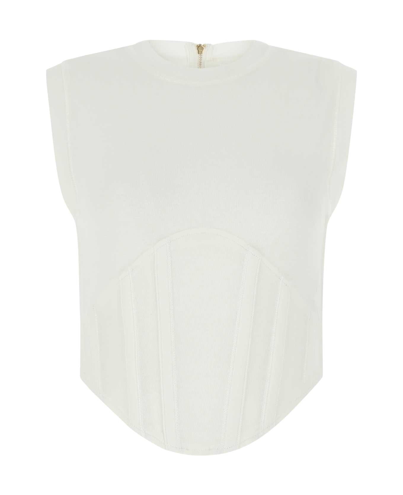Dion Lee White Cotton Top - IVORY