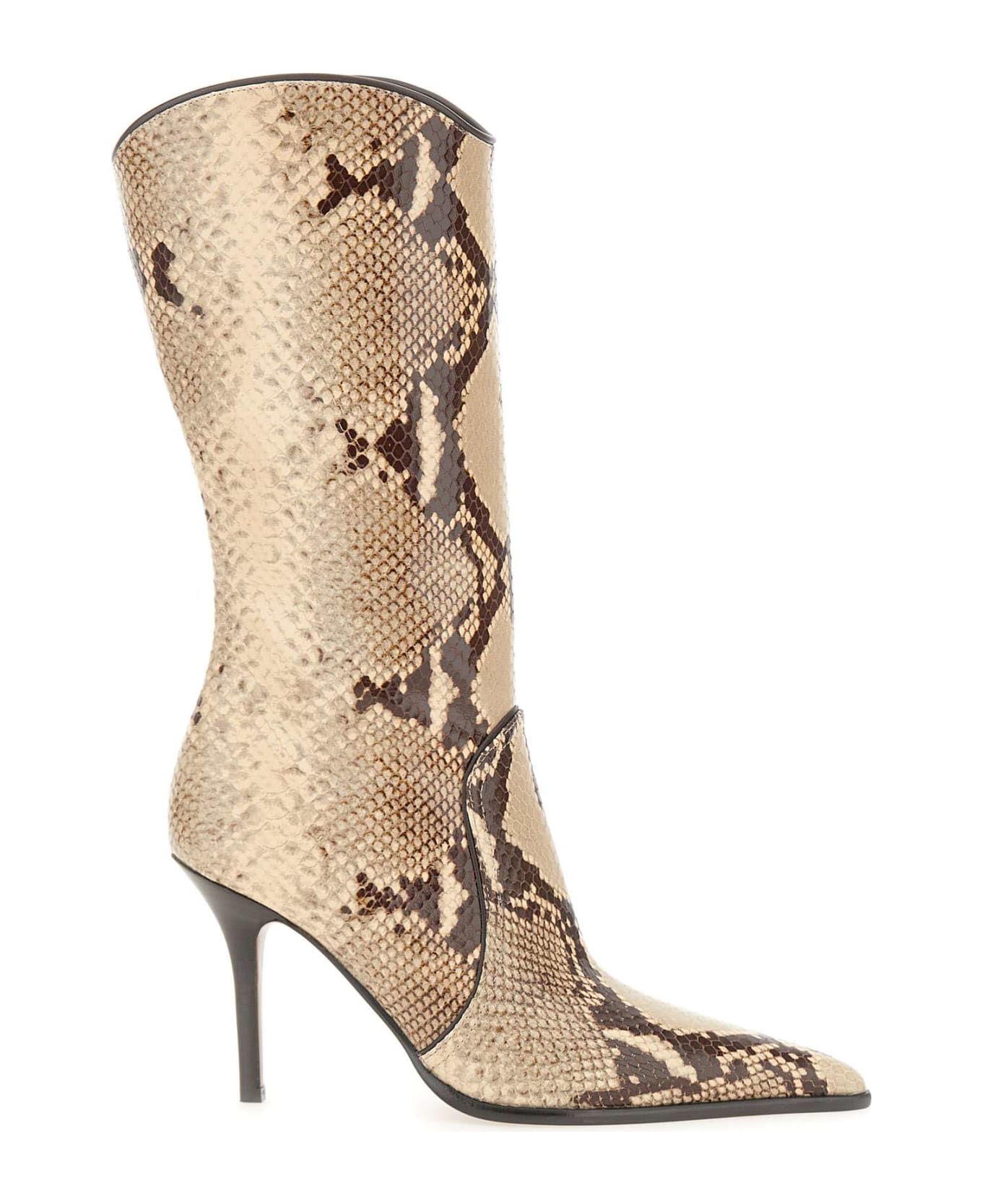 Paris Texas 'ahsley Midcalf' Leather Boots - BEIGE ブーツ