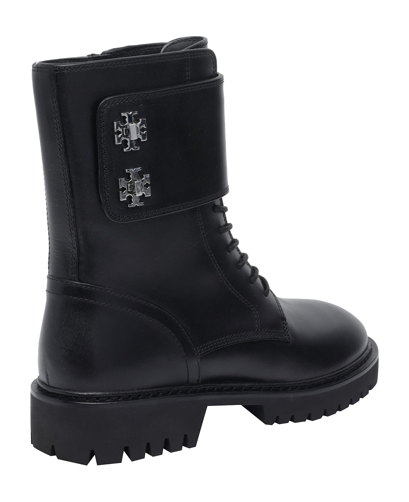 Tory Burch Logo Booties - Black
