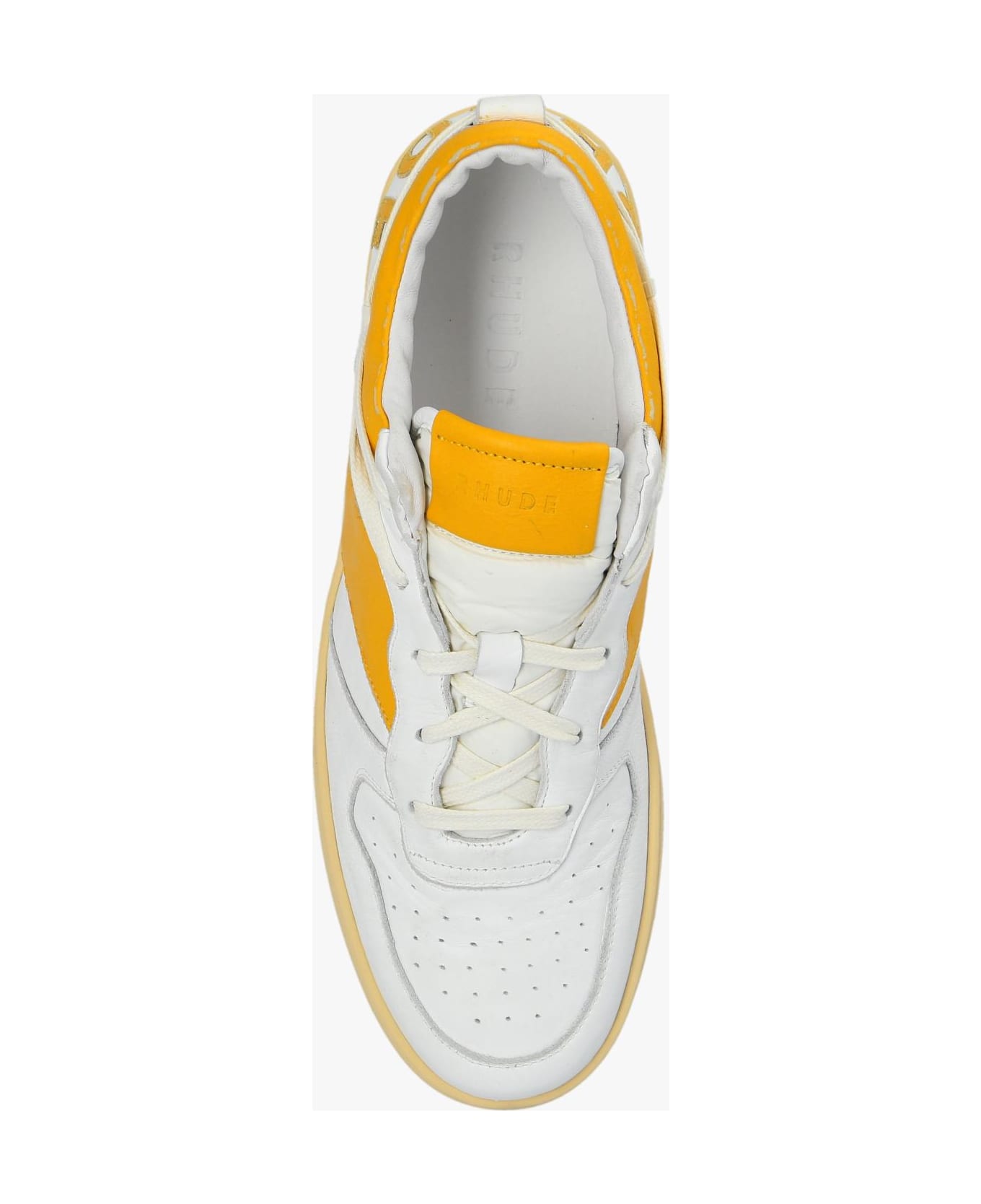 Rhude Sneakers With Logo - WHITE/YELLOW