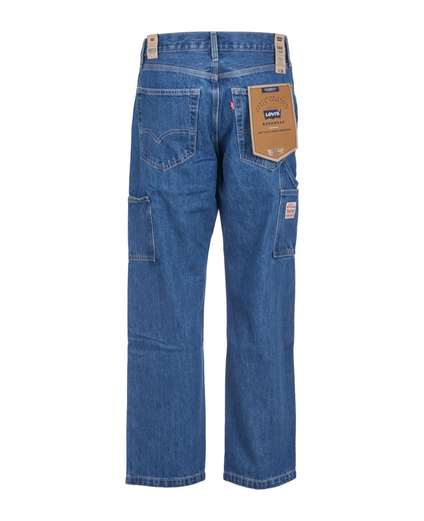 Levi's Button Straight Jeans - Mid Blue デニム