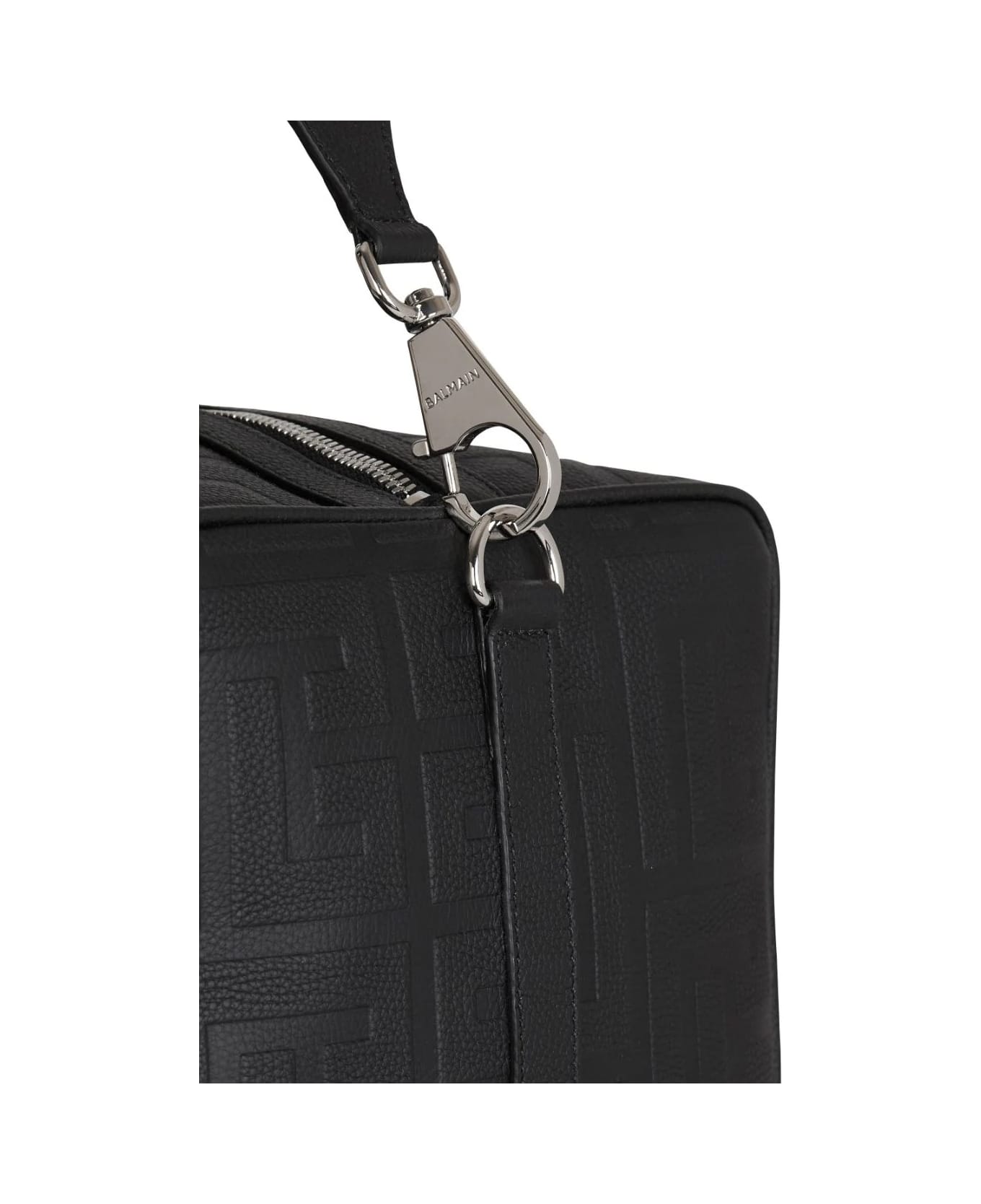 Balmain Black Monogrammed Travel Bag - Opa Noir