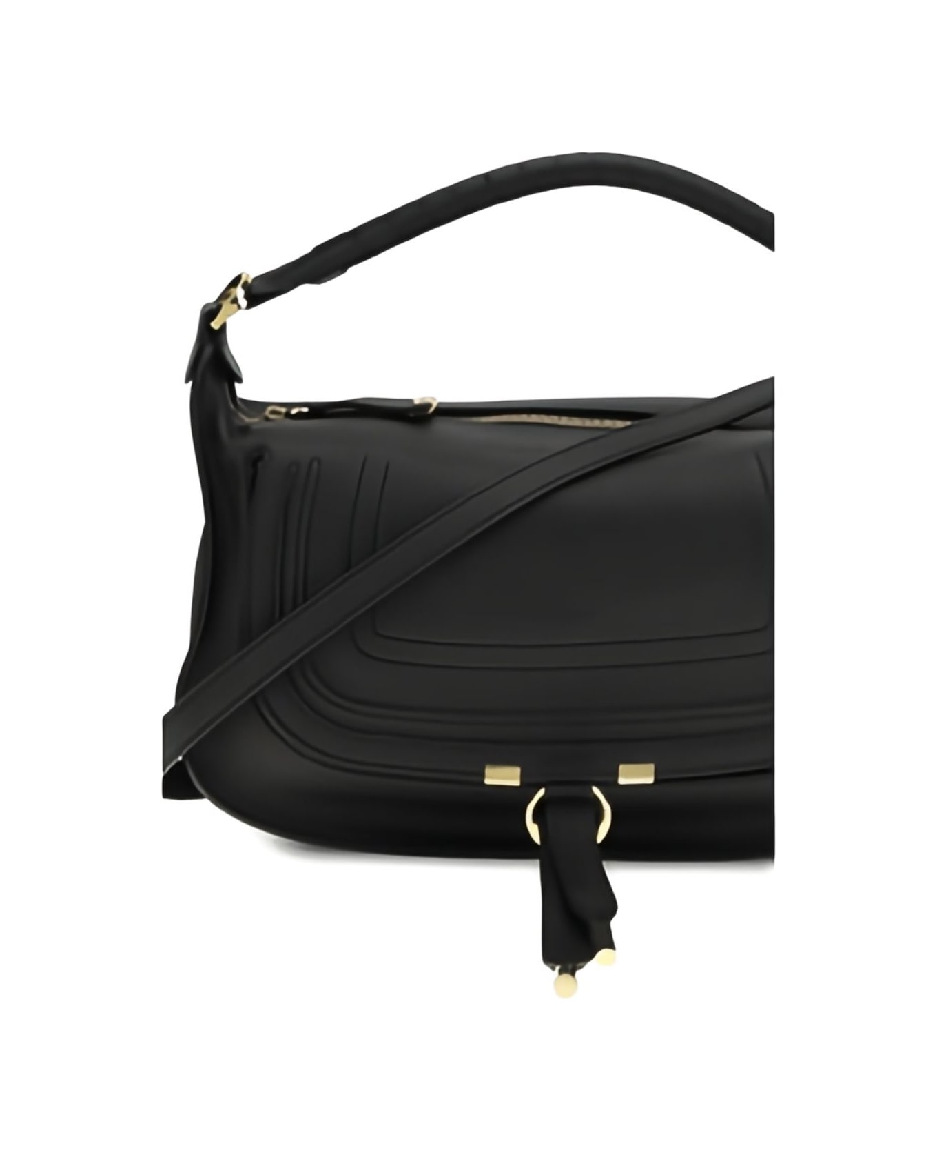 Chloé Marcie Leather Shoulder Bag - Black