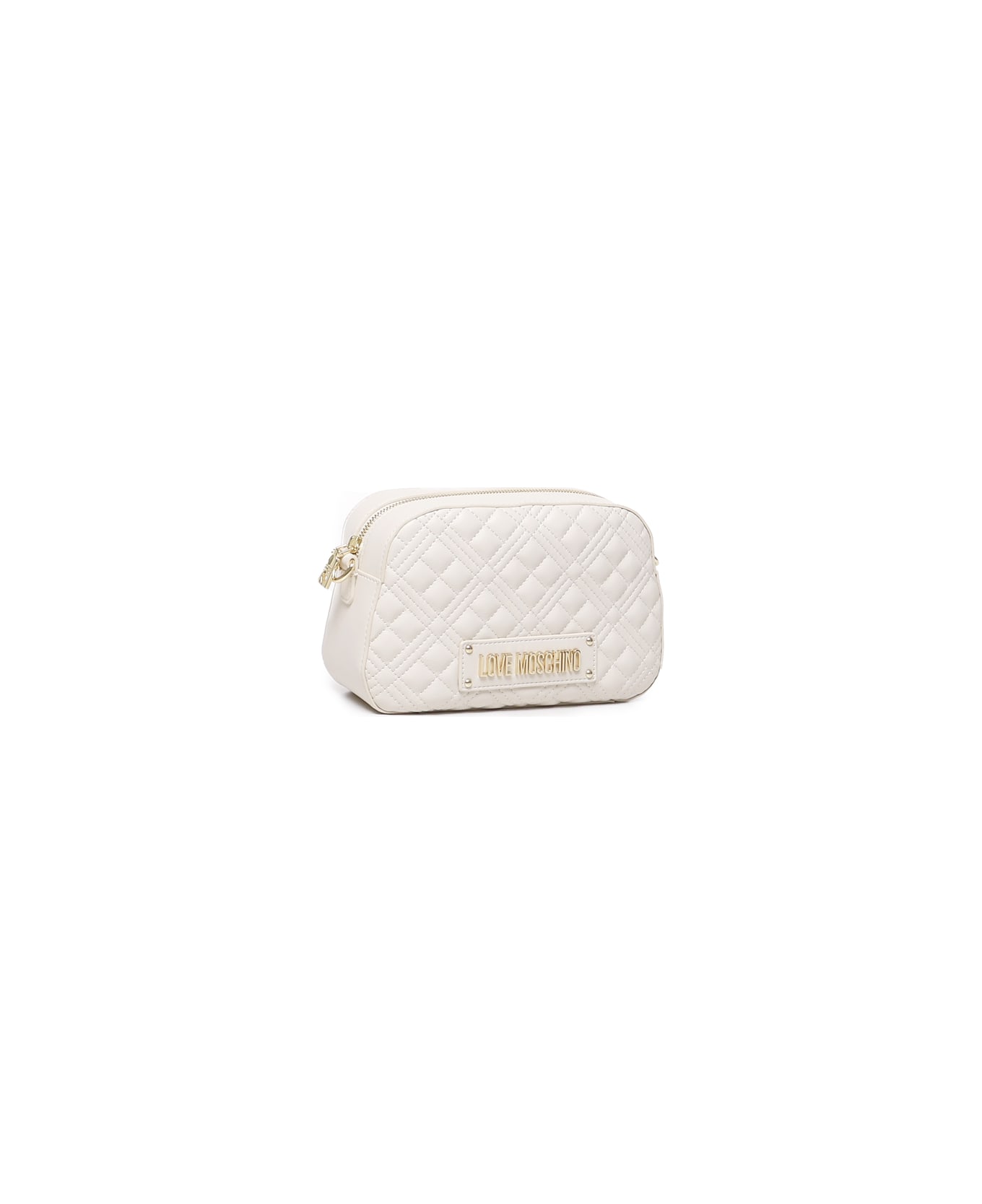 Love Moschino Quilted Bag With Logo - White