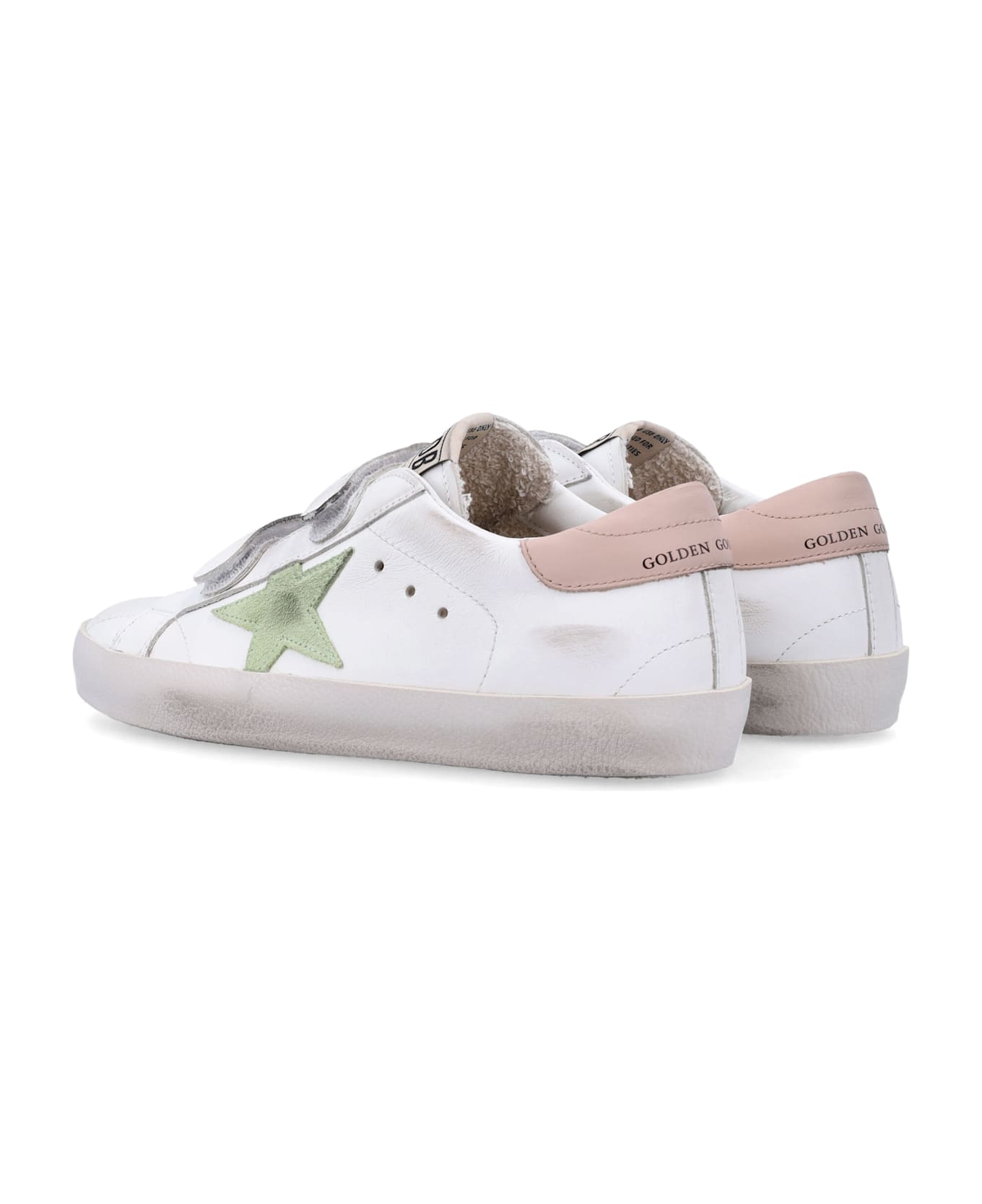 Golden Goose Kid- Old School Sneakers - WHITE/LIGHT GREEN