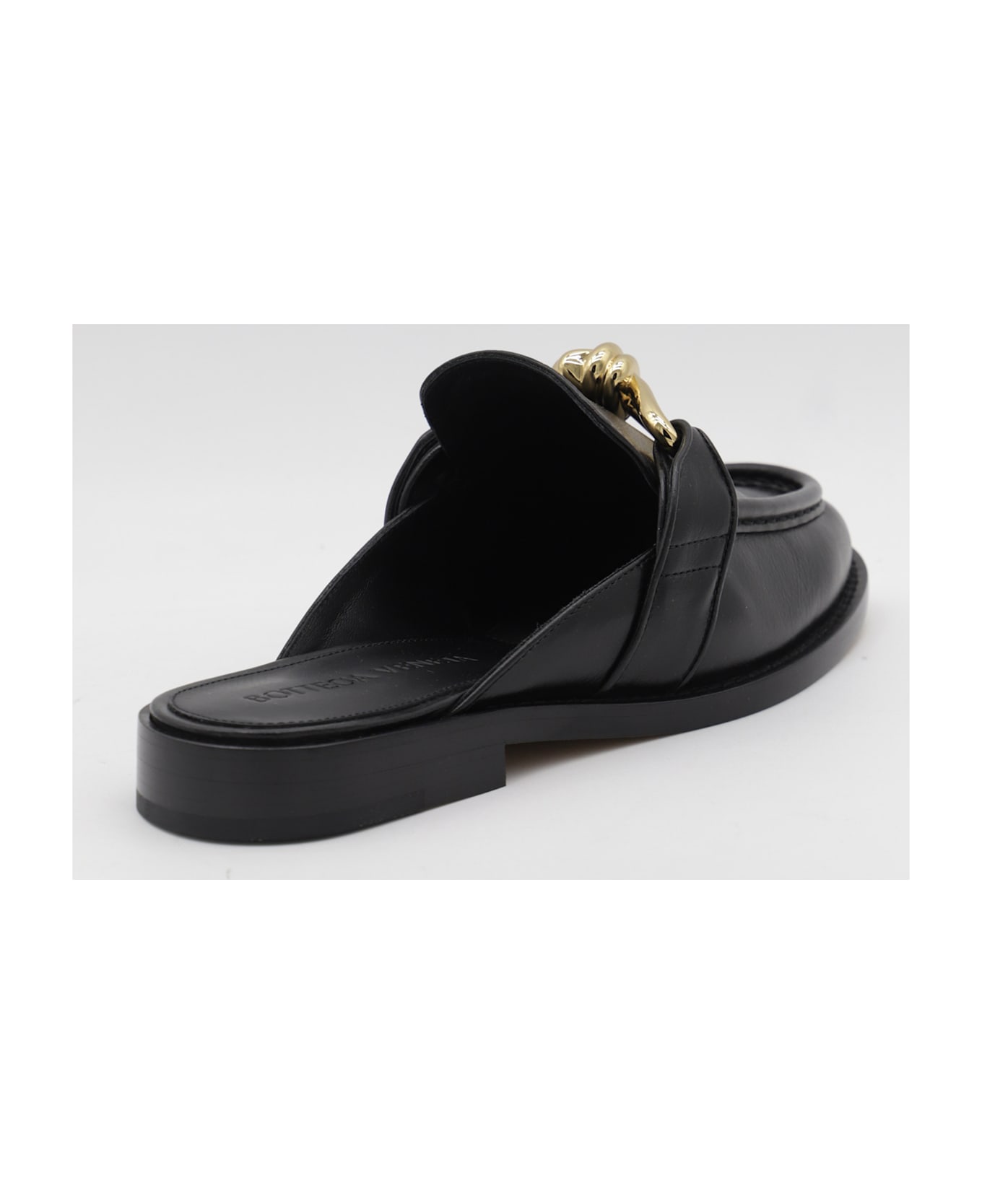 Bottega Veneta Black Leather Flats - Black