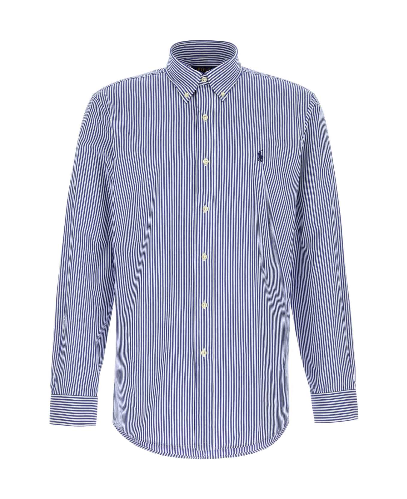 Polo Ralph Lauren Embroidered Stretch Poplin Shirt - BLUEWHITEBENGALSTRIPE